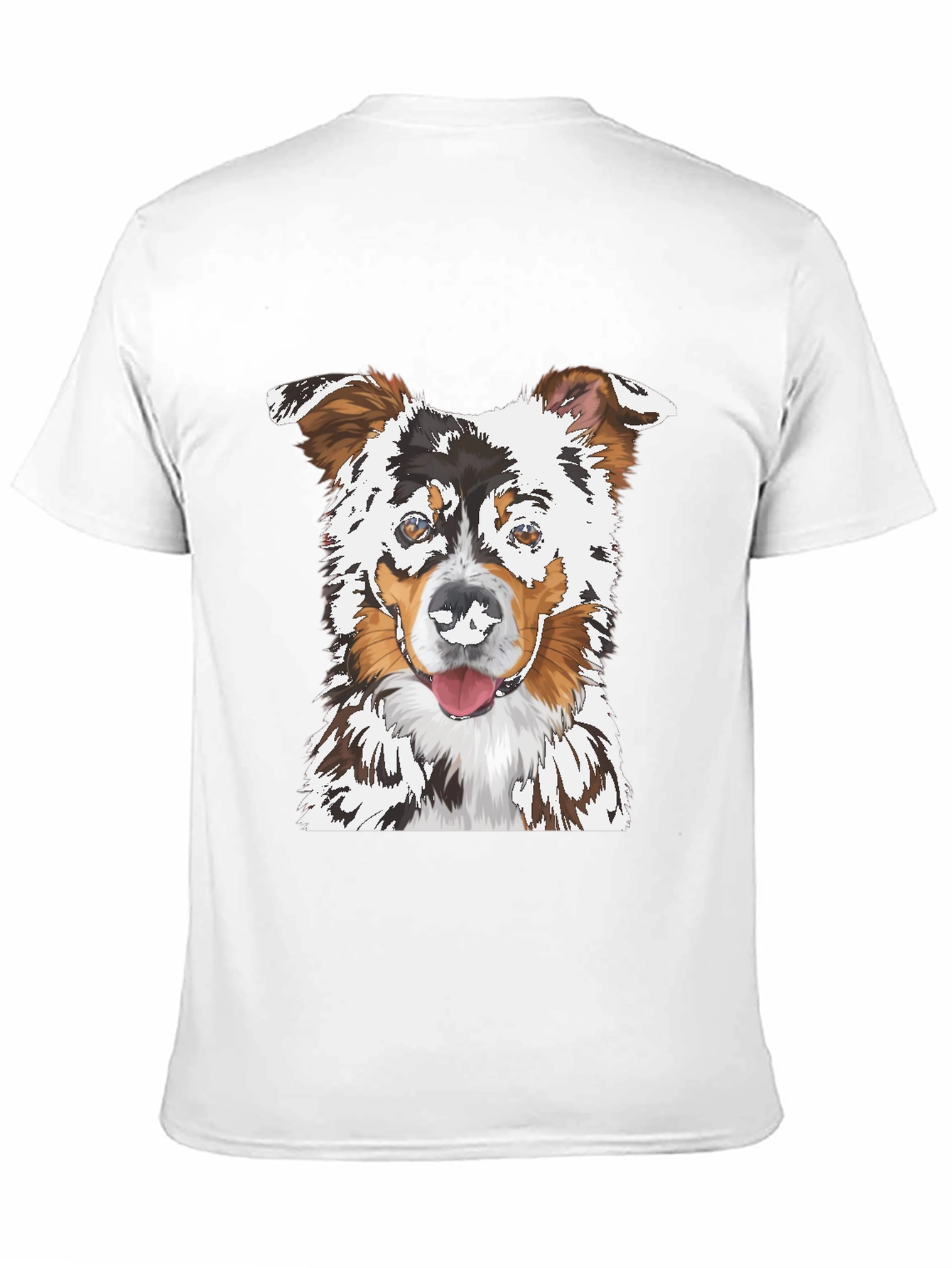 Dog Portrait Graphic Tee - Black Cotton T-Shirt