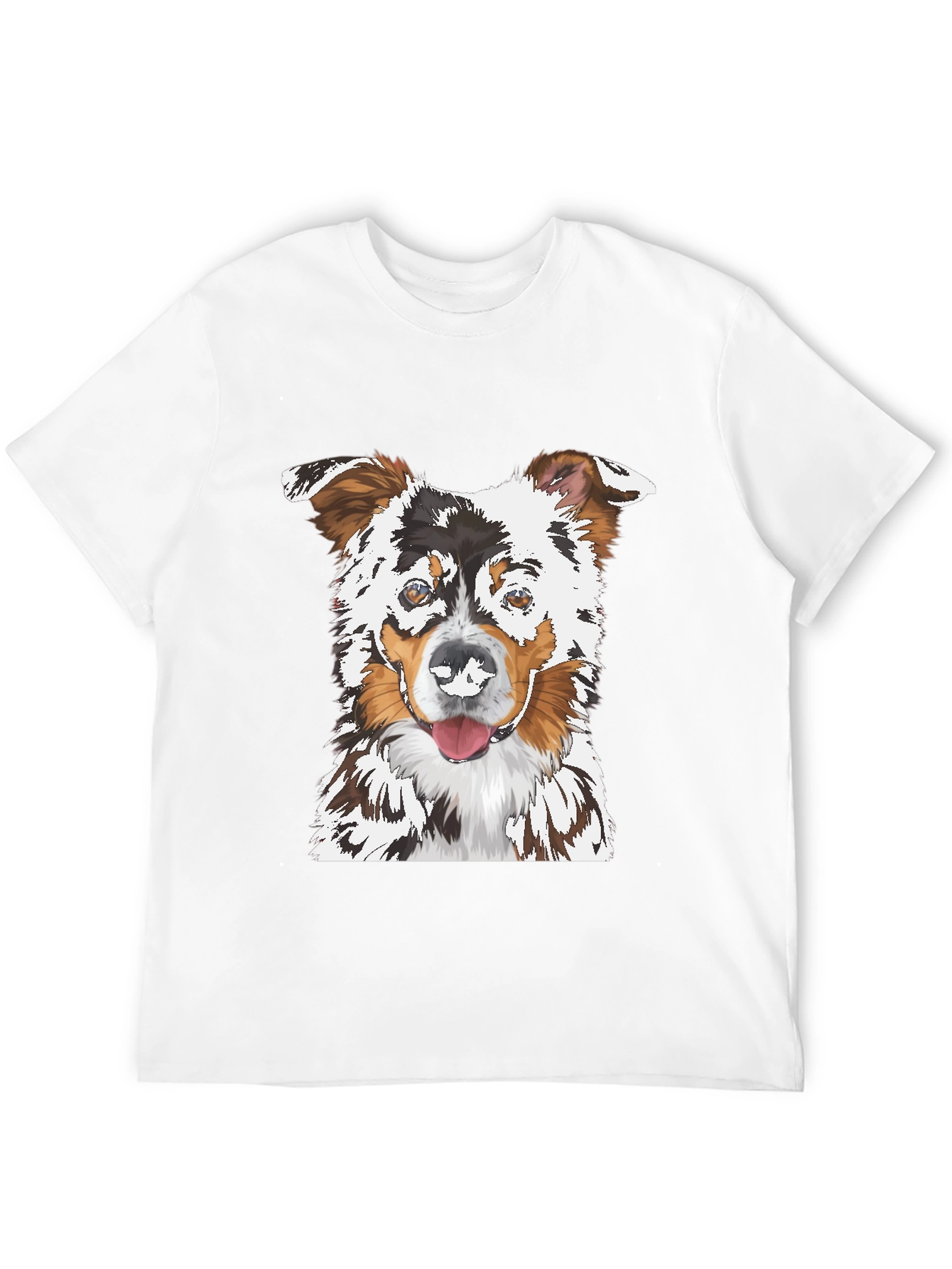Dog Portrait Graphic Tee - Black Cotton T-Shirt