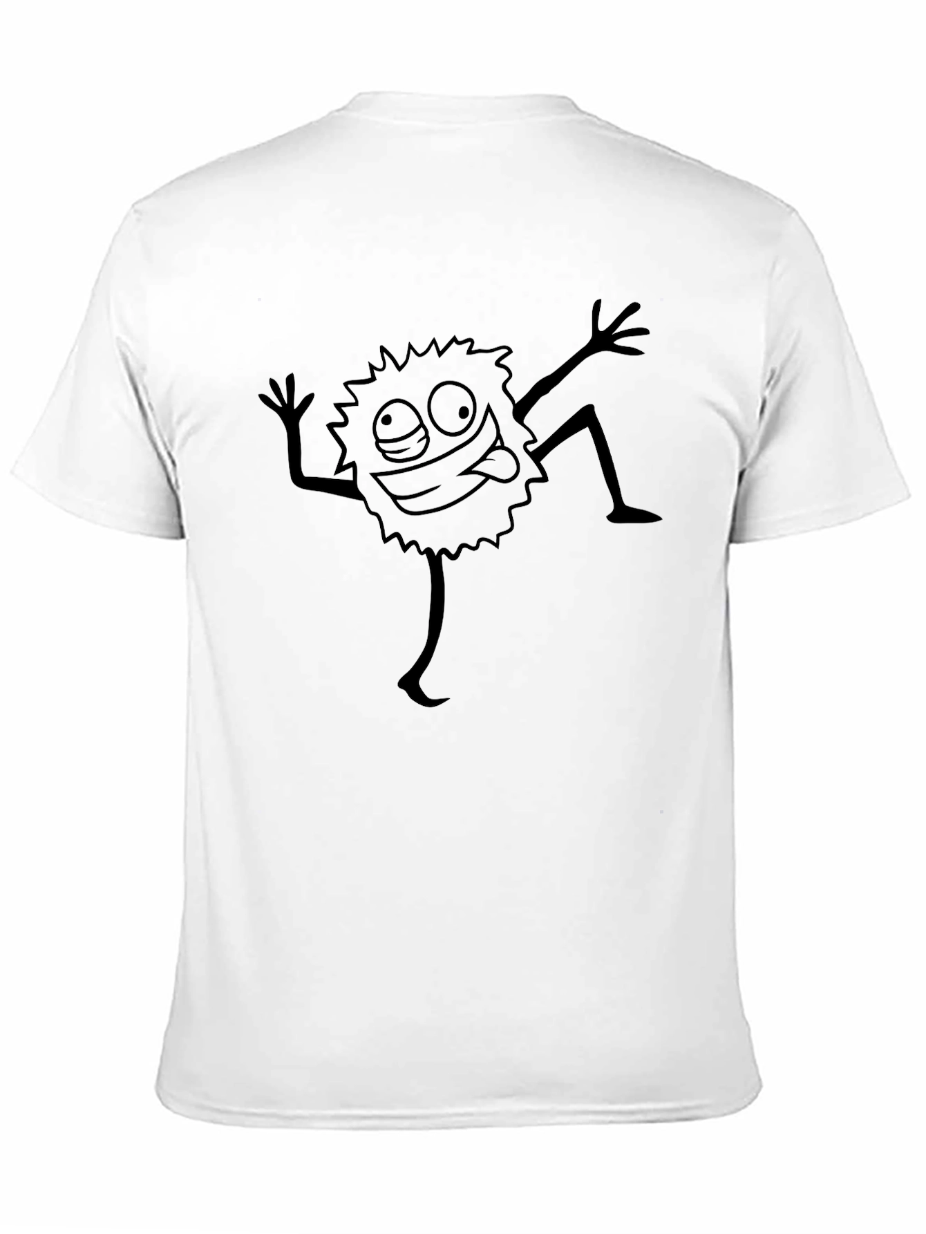Mens Black T-Shirt with Fun Cartoon Graphic
