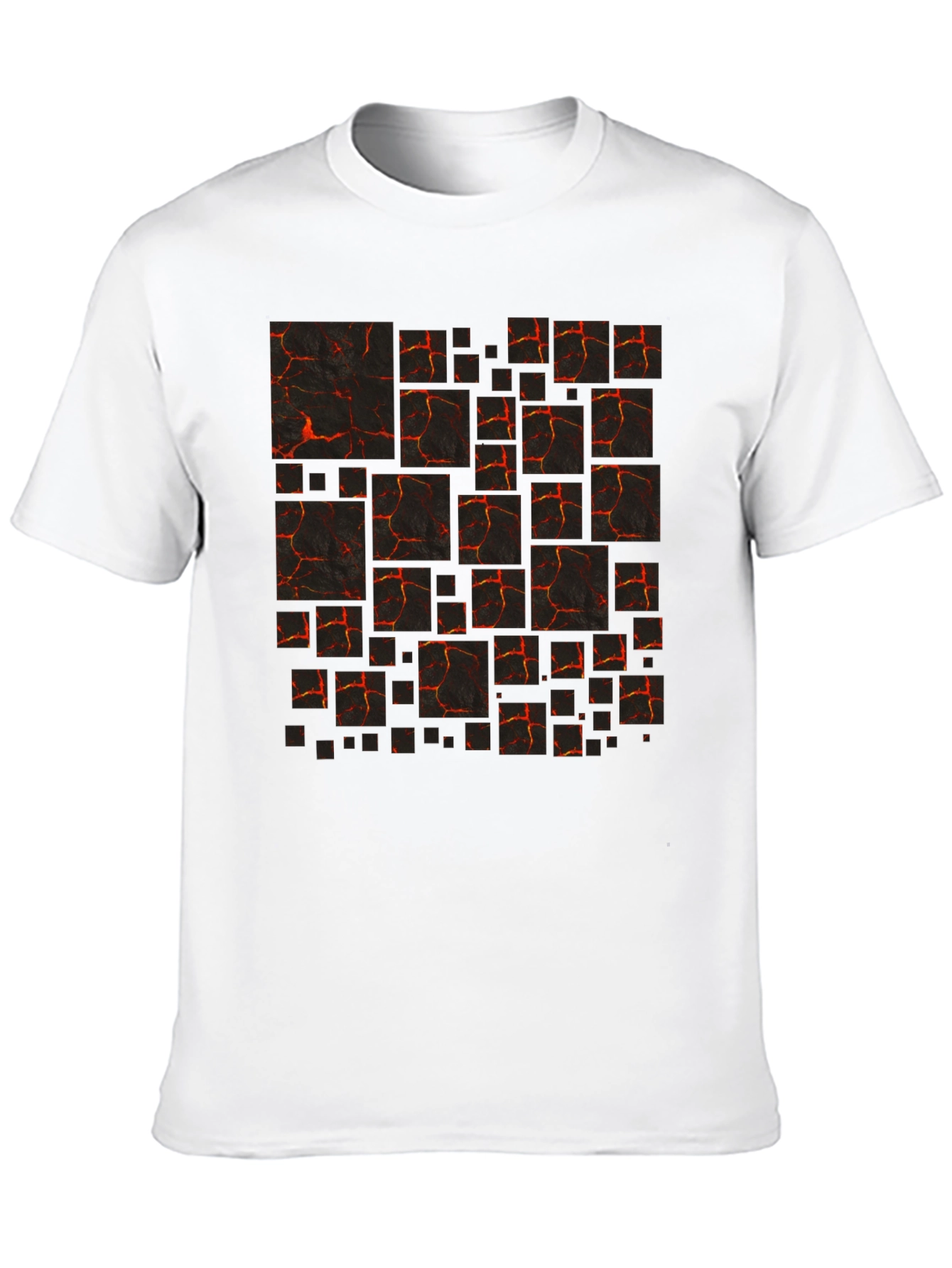 Lava Block Print Mens Black T-Shirt