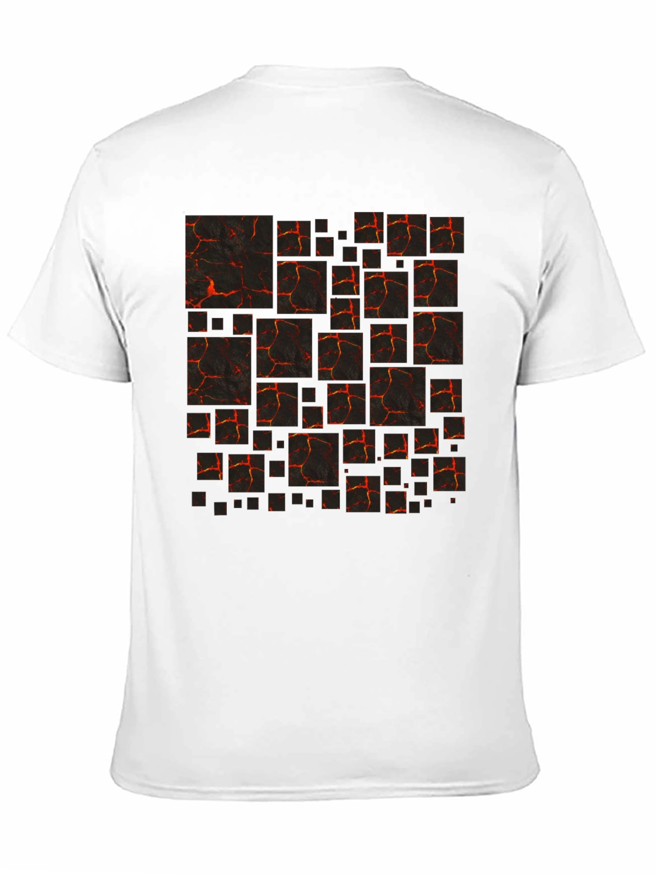 Lava Block Print Mens Black T-Shirt