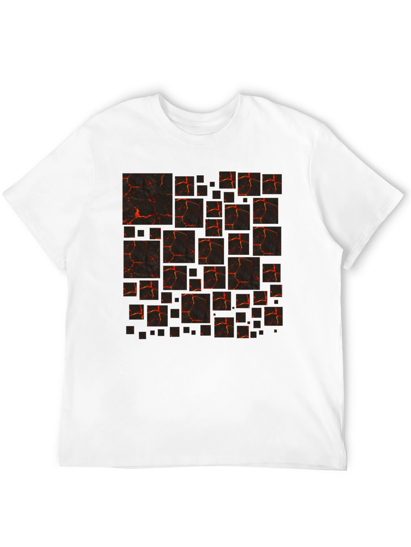 Lava Block Print Mens Black T-Shirt