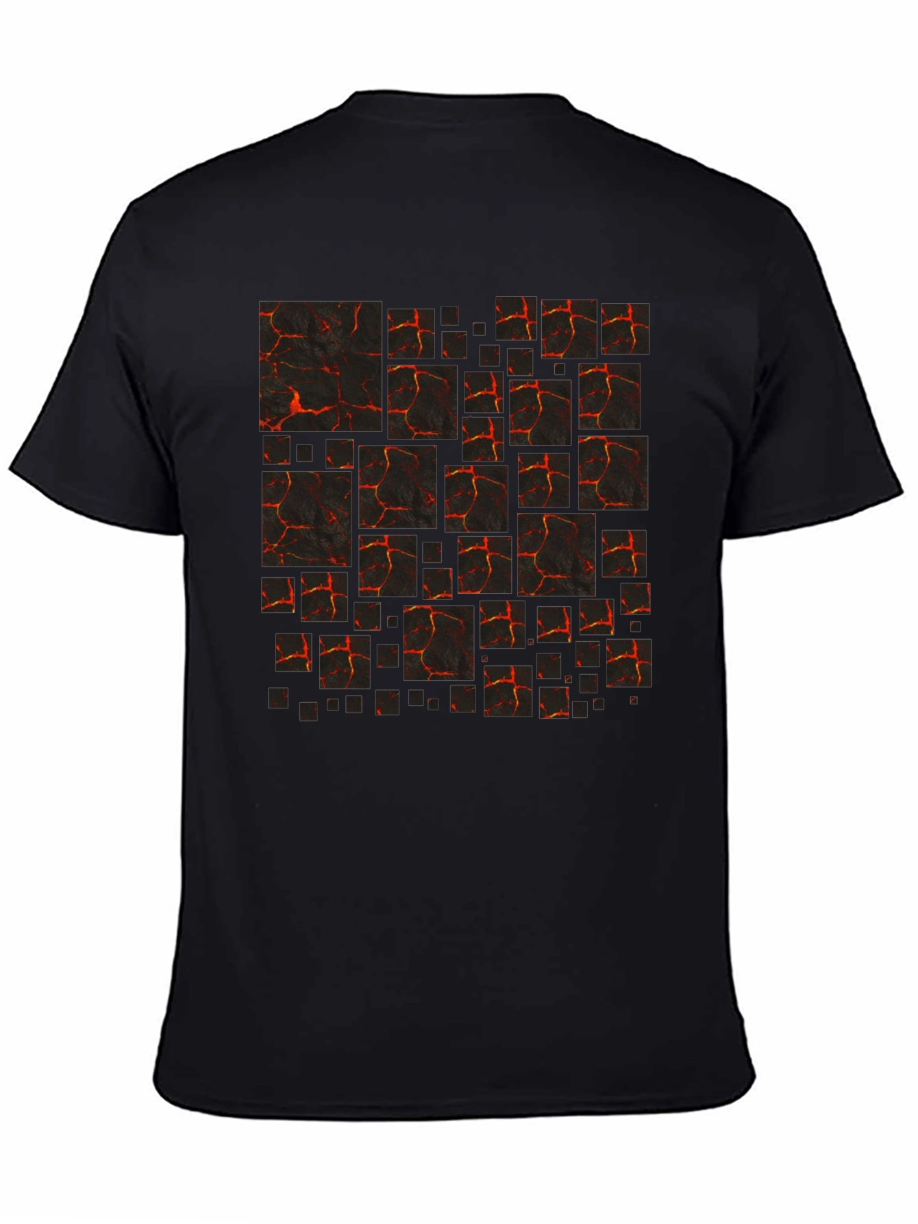 Lava Block Print Mens Black T-Shirt