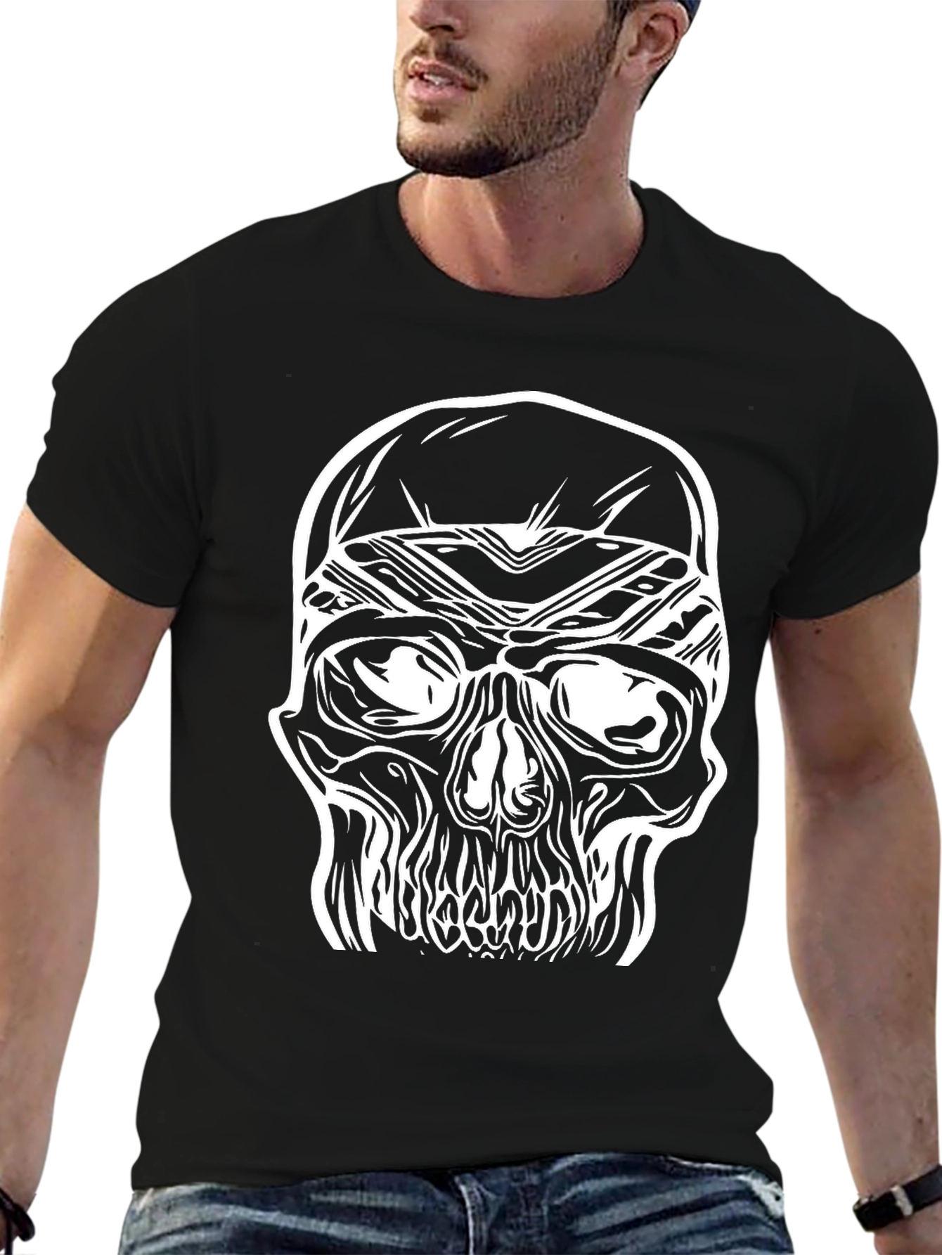 Skull Graphic Tee - Bold Black T-Shirt