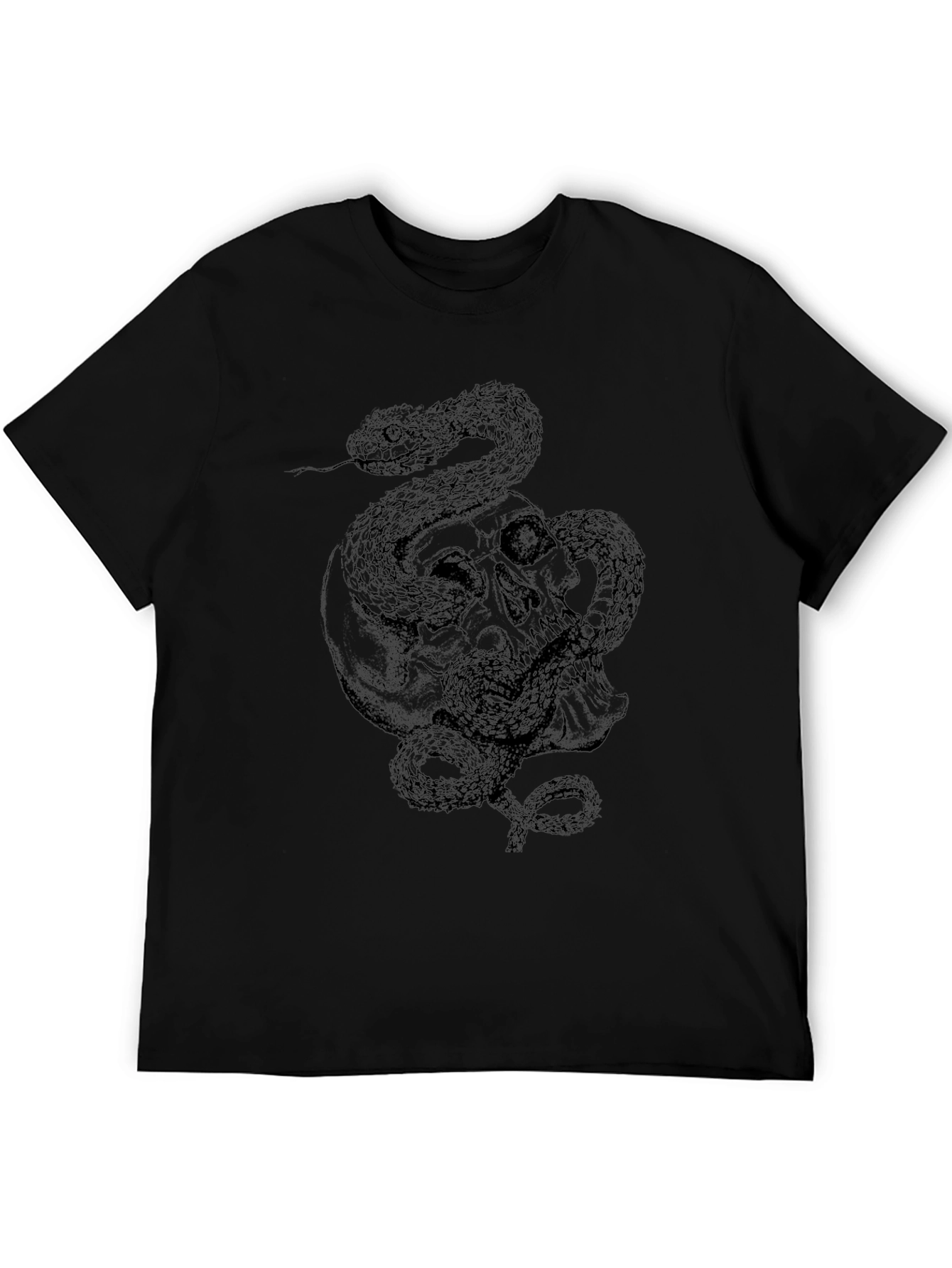 Skull and Snake Graphic Black T-Shirt