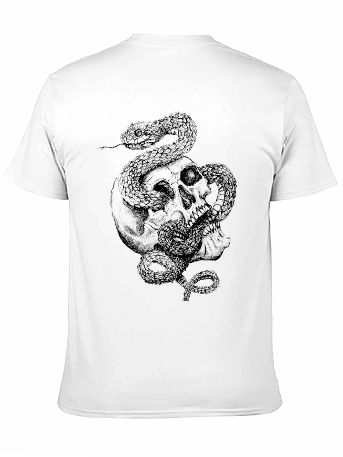 Skull and Snake Graphic Black T-Shirt