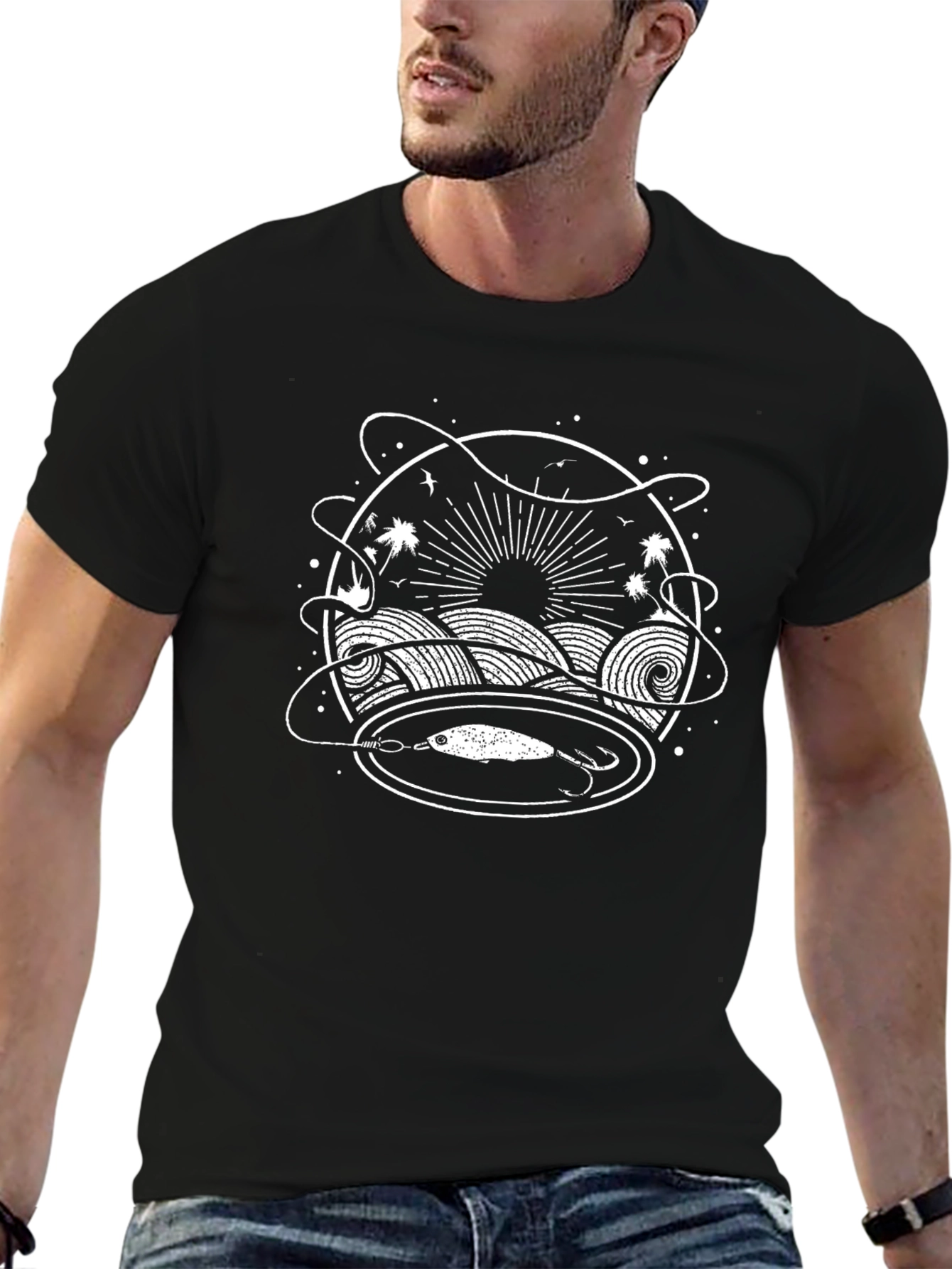 Fishing Lure Graphic Tee - Black