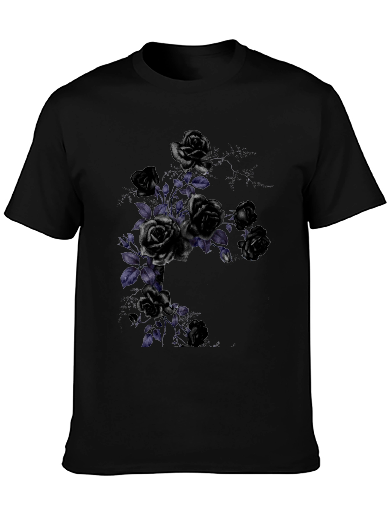 Black Rose Graphic T-Shirt - Gothic Style