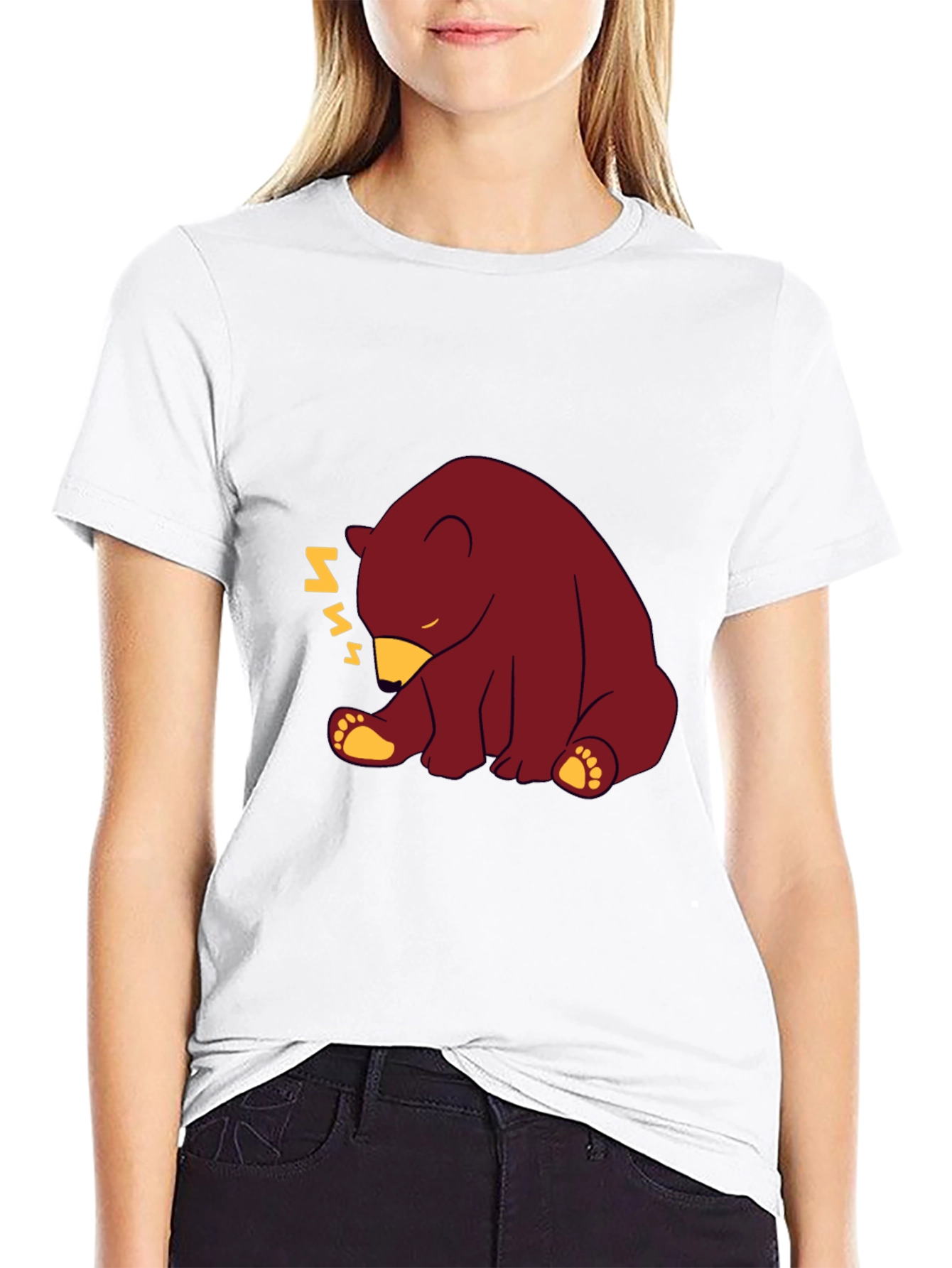 Sleepy Bear Graphic T-Shirt - Comfy Cotton Blend