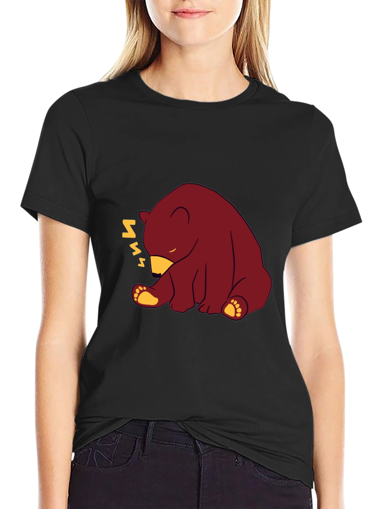 Sleepy Bear Graphic T-Shirt - Comfy Cotton Blend