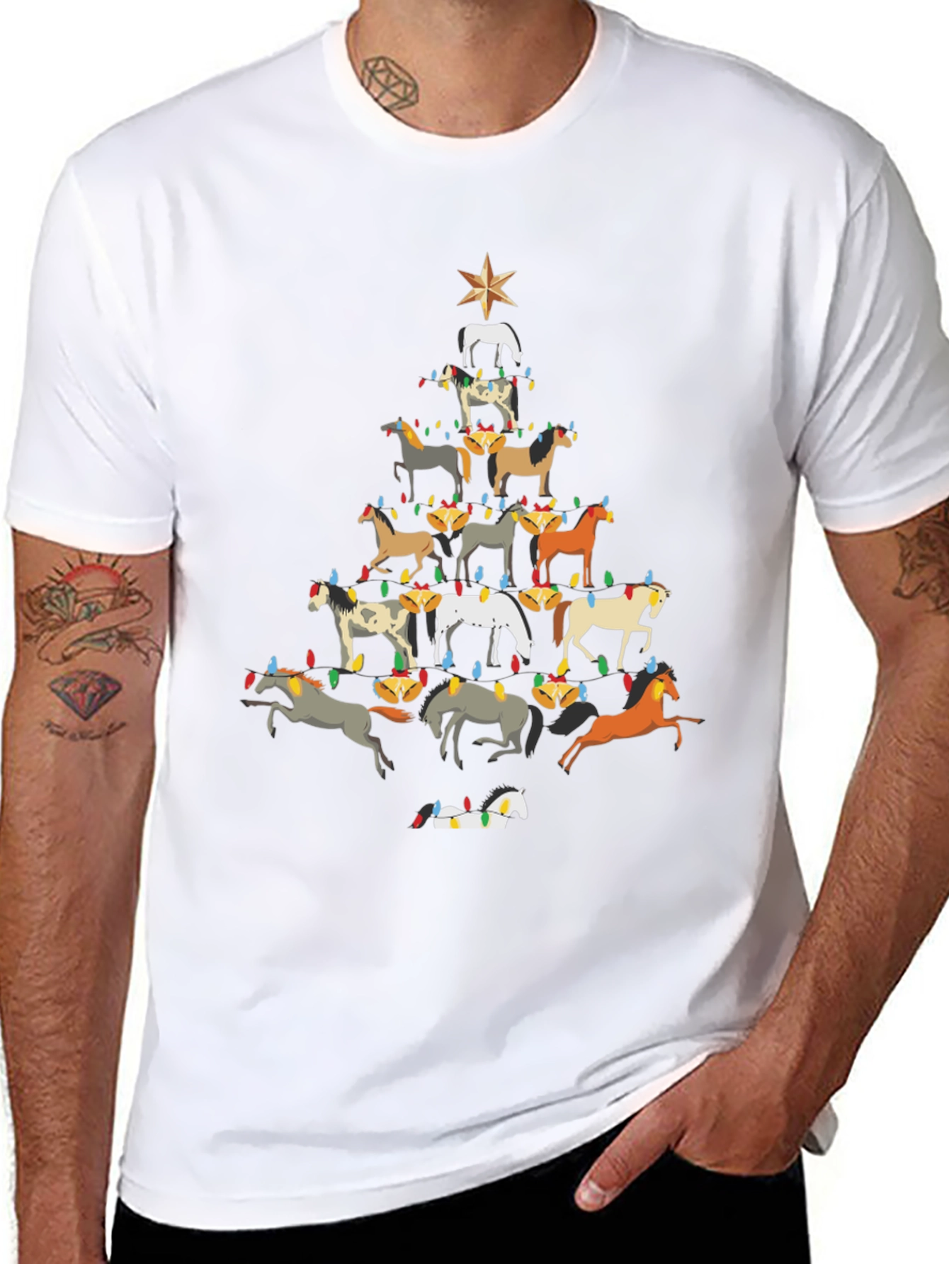 Horse Christmas Tree T-Shirt