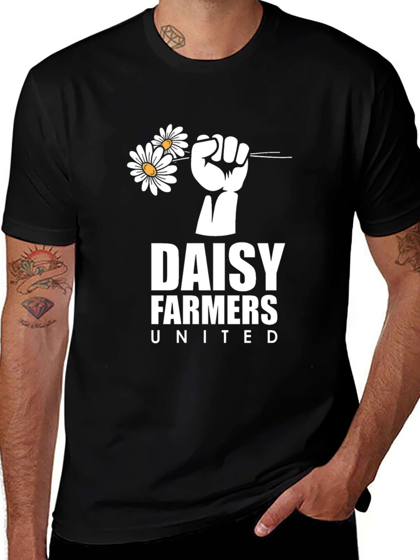 Daisy Farmers United T-Shirt - Black Graphic Tee