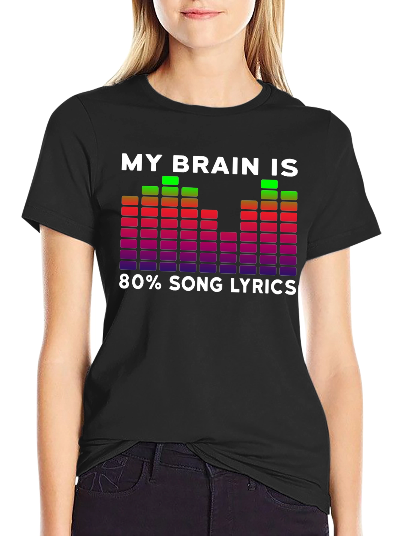 My Brain Is 80% Song Lyrics Graphic T-Shirt