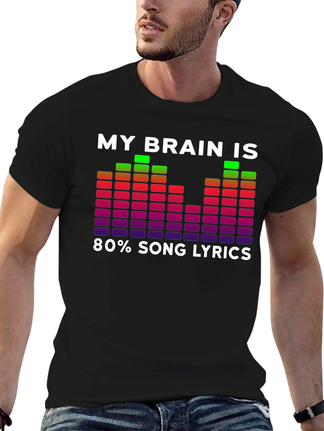 My Brain Is 80% Song Lyrics Graphic T-Shirt