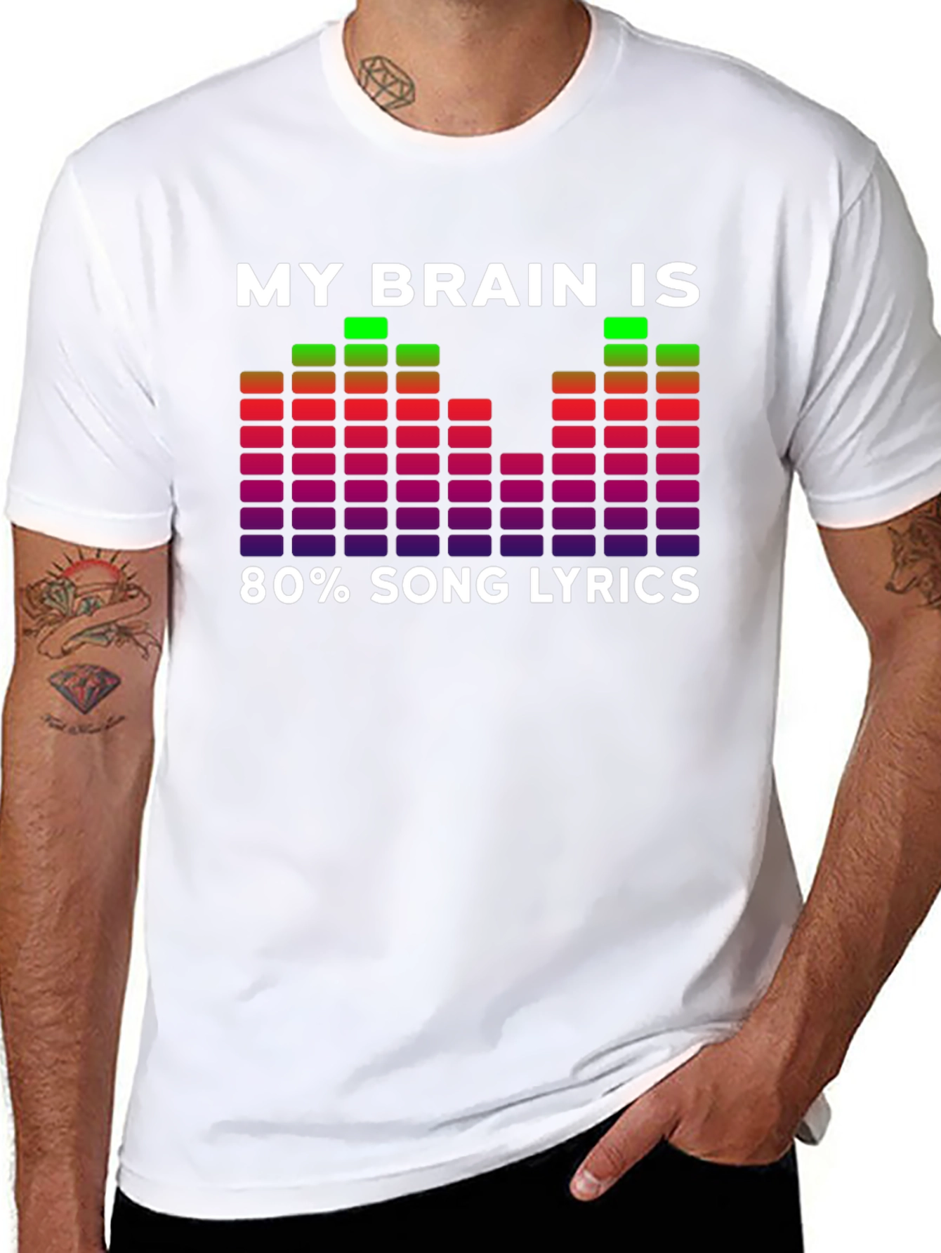 My Brain Is 80% Song Lyrics Graphic T-Shirt