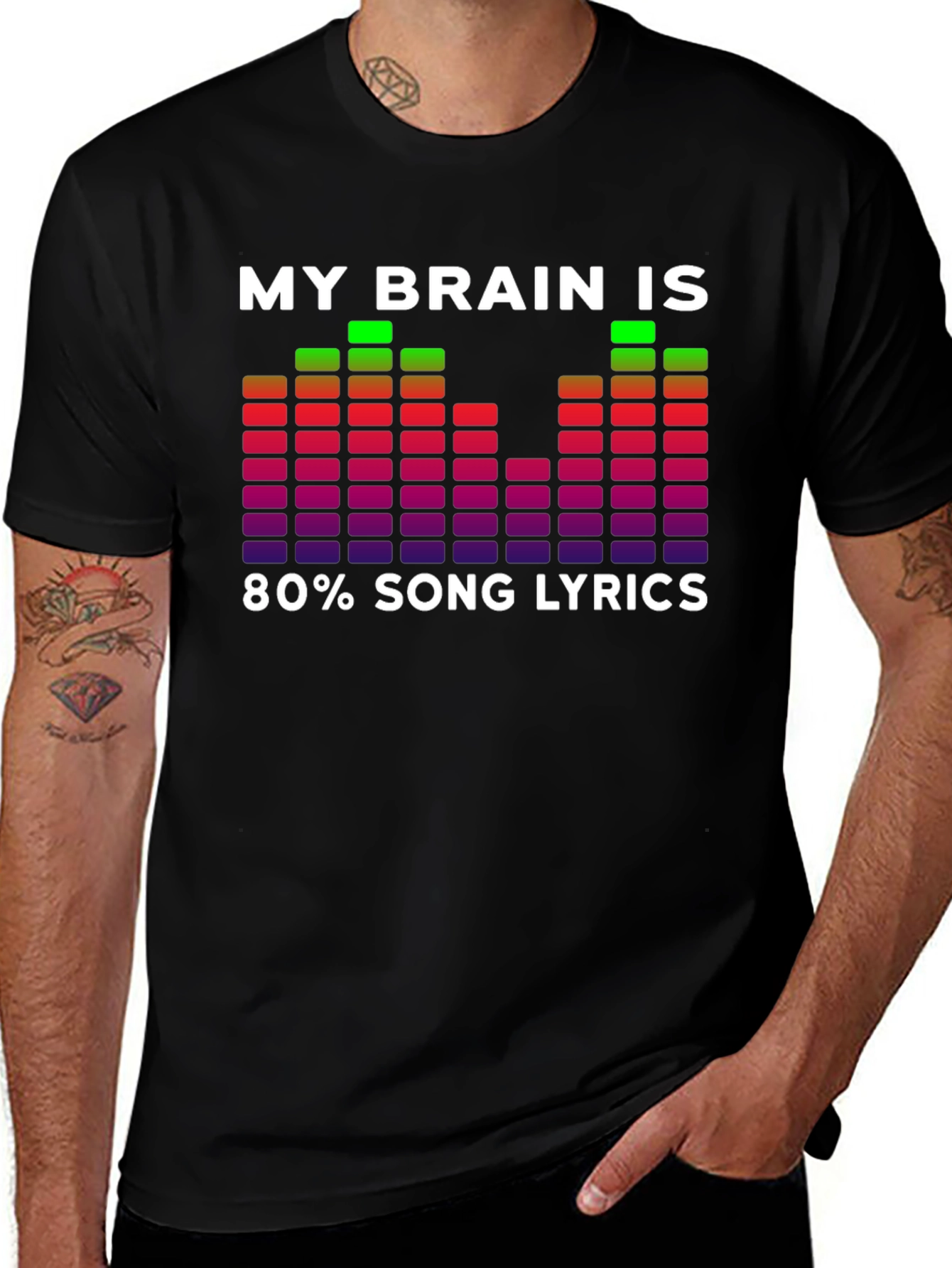 My Brain Is 80% Song Lyrics Graphic T-Shirt