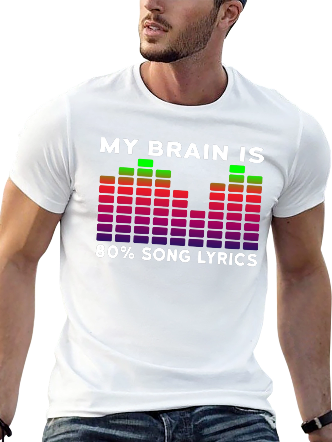 My Brain Is 80% Song Lyrics Graphic T-Shirt