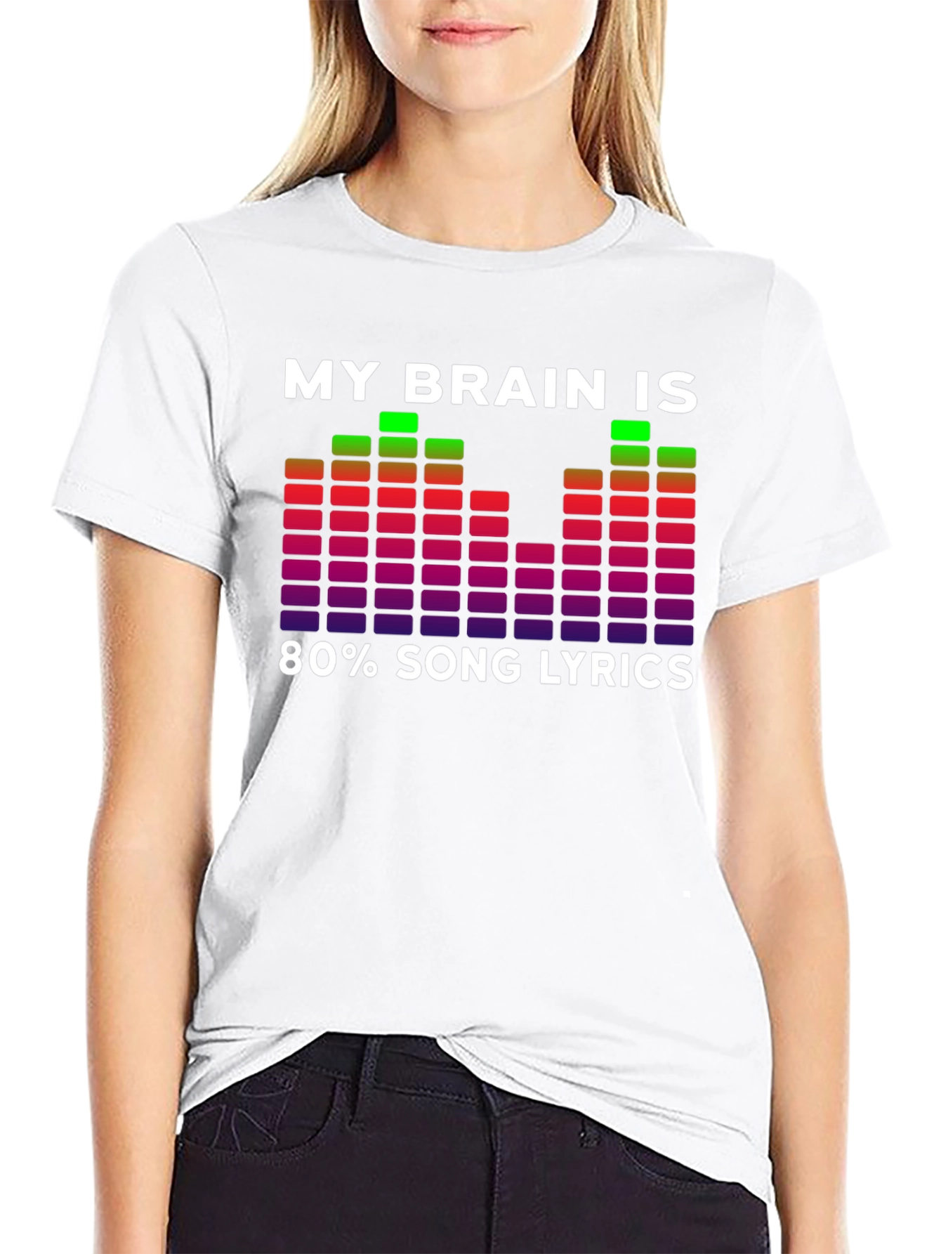 My Brain Is 80% Song Lyrics Graphic T-Shirt