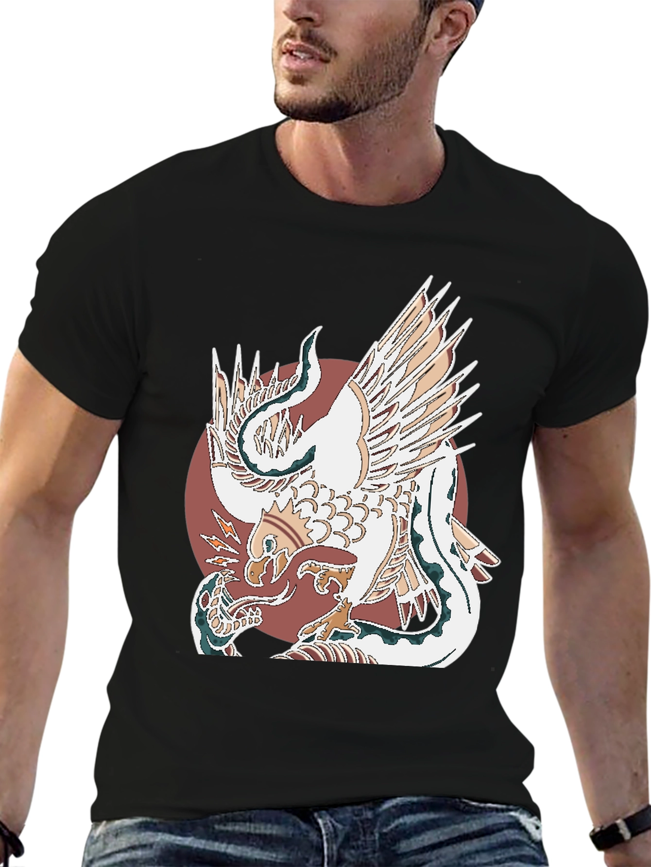 Eagle and Snake Graphic Tee - Bold Design