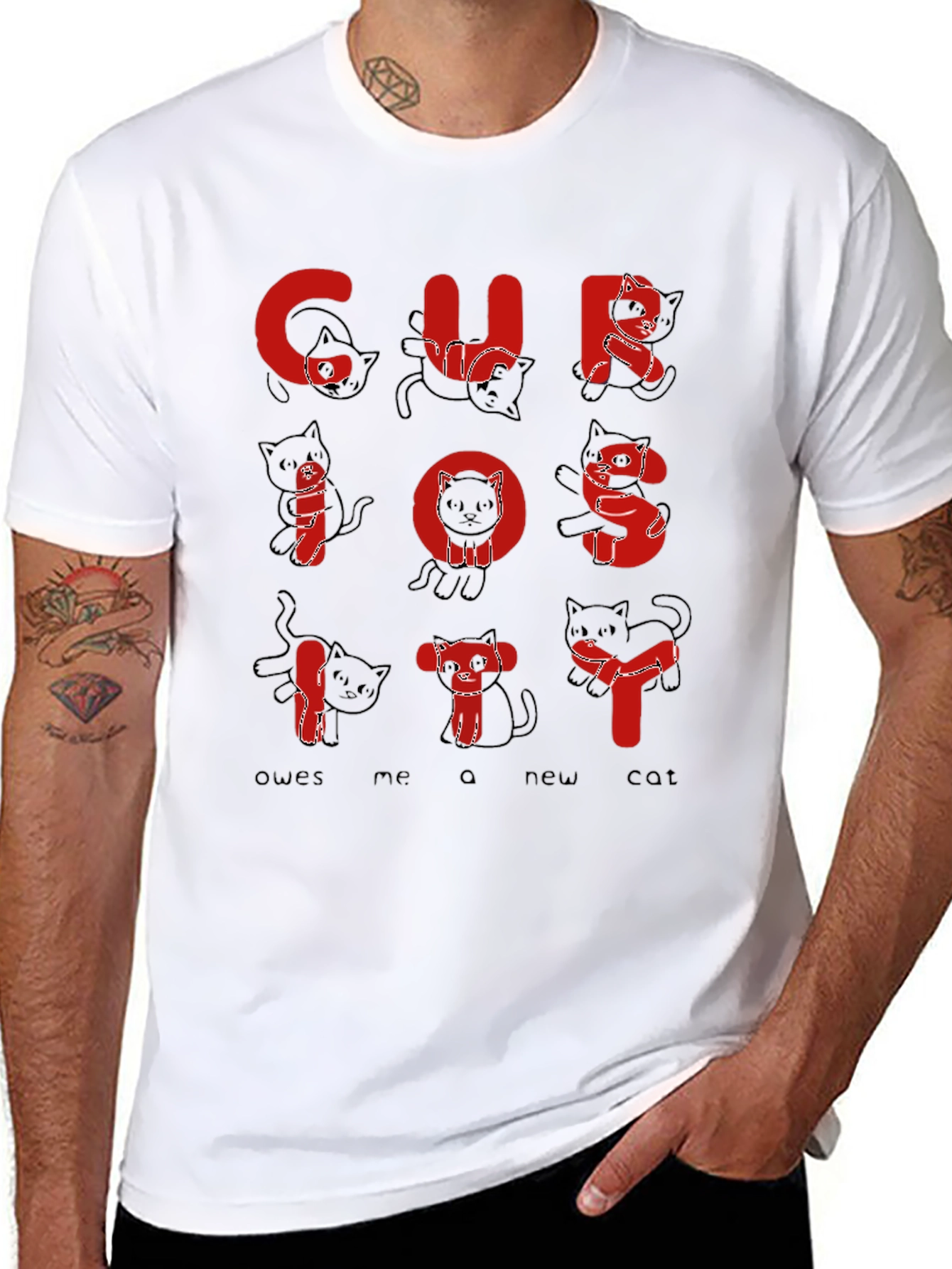Curiosity Cat T-Shirt - Funny Graphic Tee