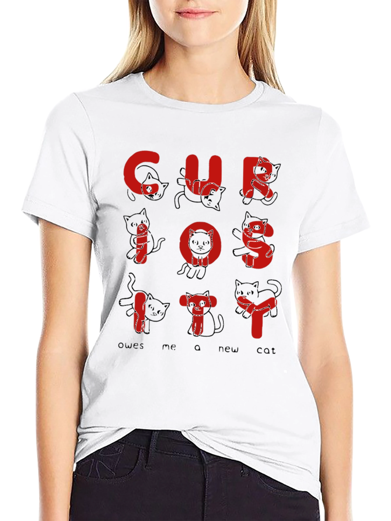 Curiosity Cat T-Shirt - Funny Graphic Tee