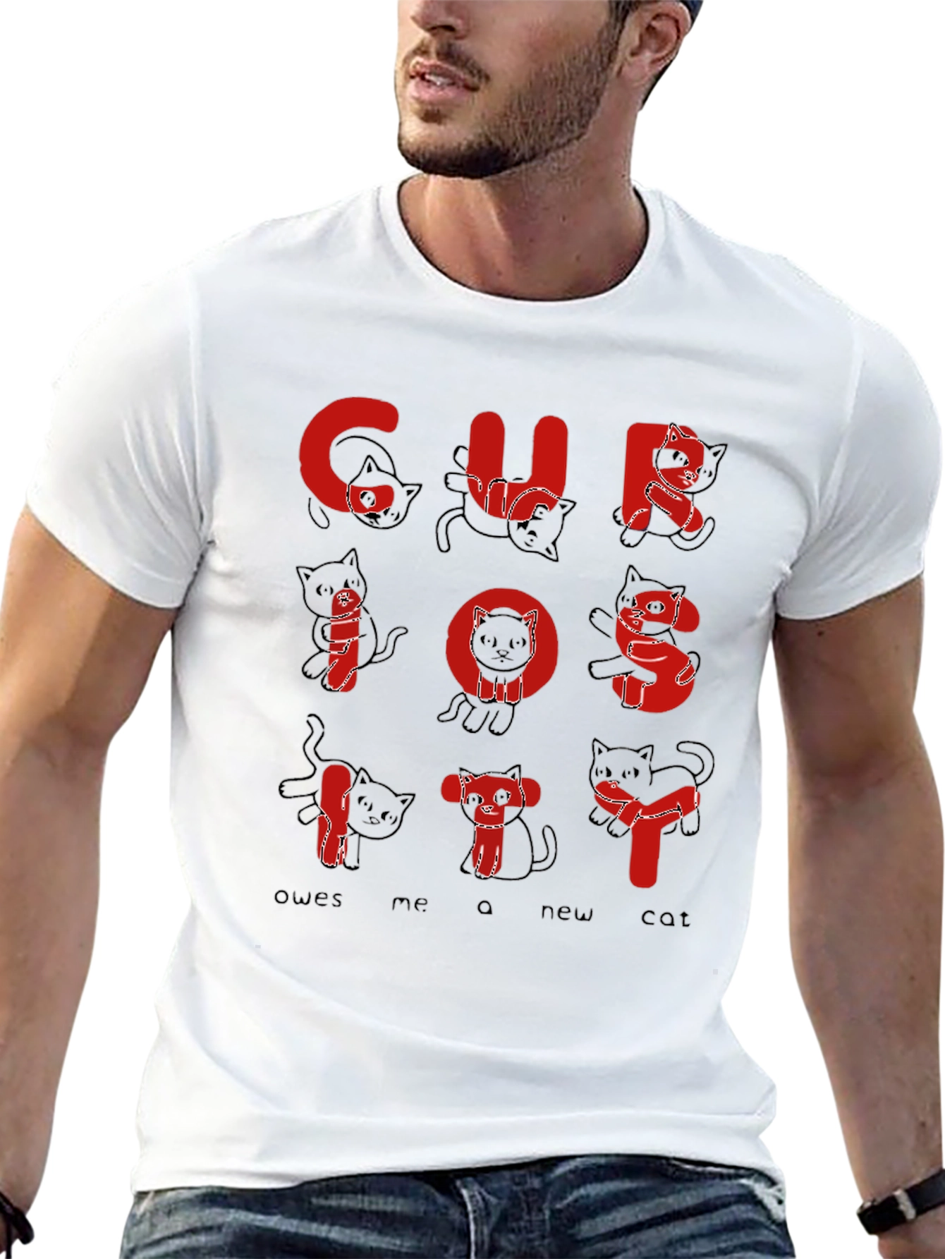 Curiosity Cat T-Shirt - Funny Graphic Tee