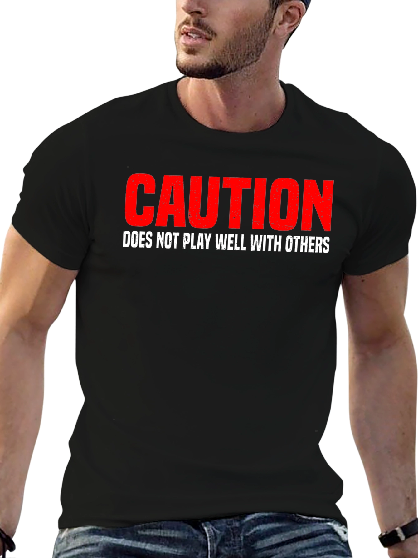 Caution: Does Not Play Well With Others Graphic Tee