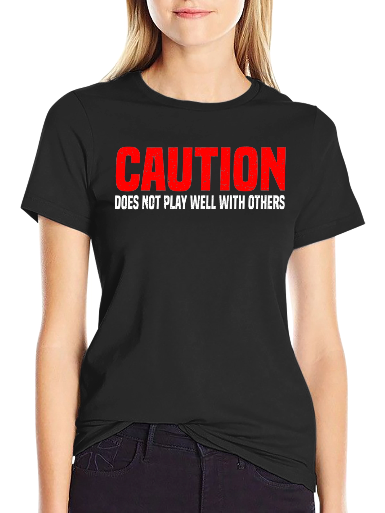 Caution: Does Not Play Well With Others Graphic Tee