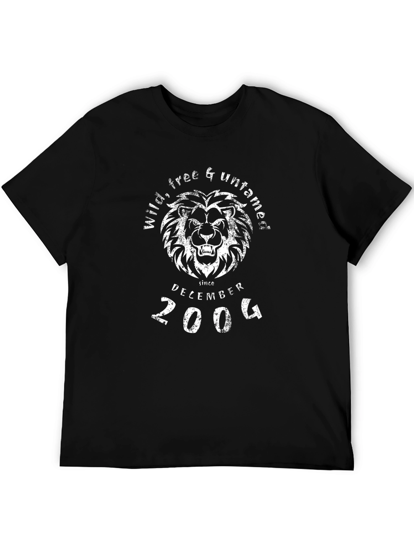 Wild Lion Graphic Tee - Black Cotton T-Shirt