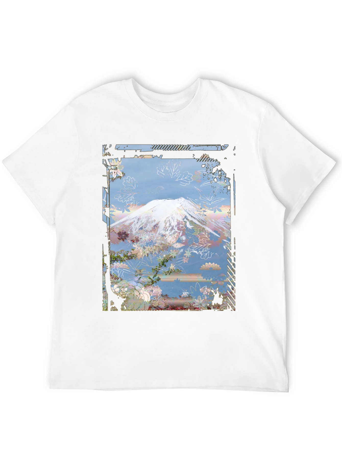 Mountain Floral Graphic Tee - Black