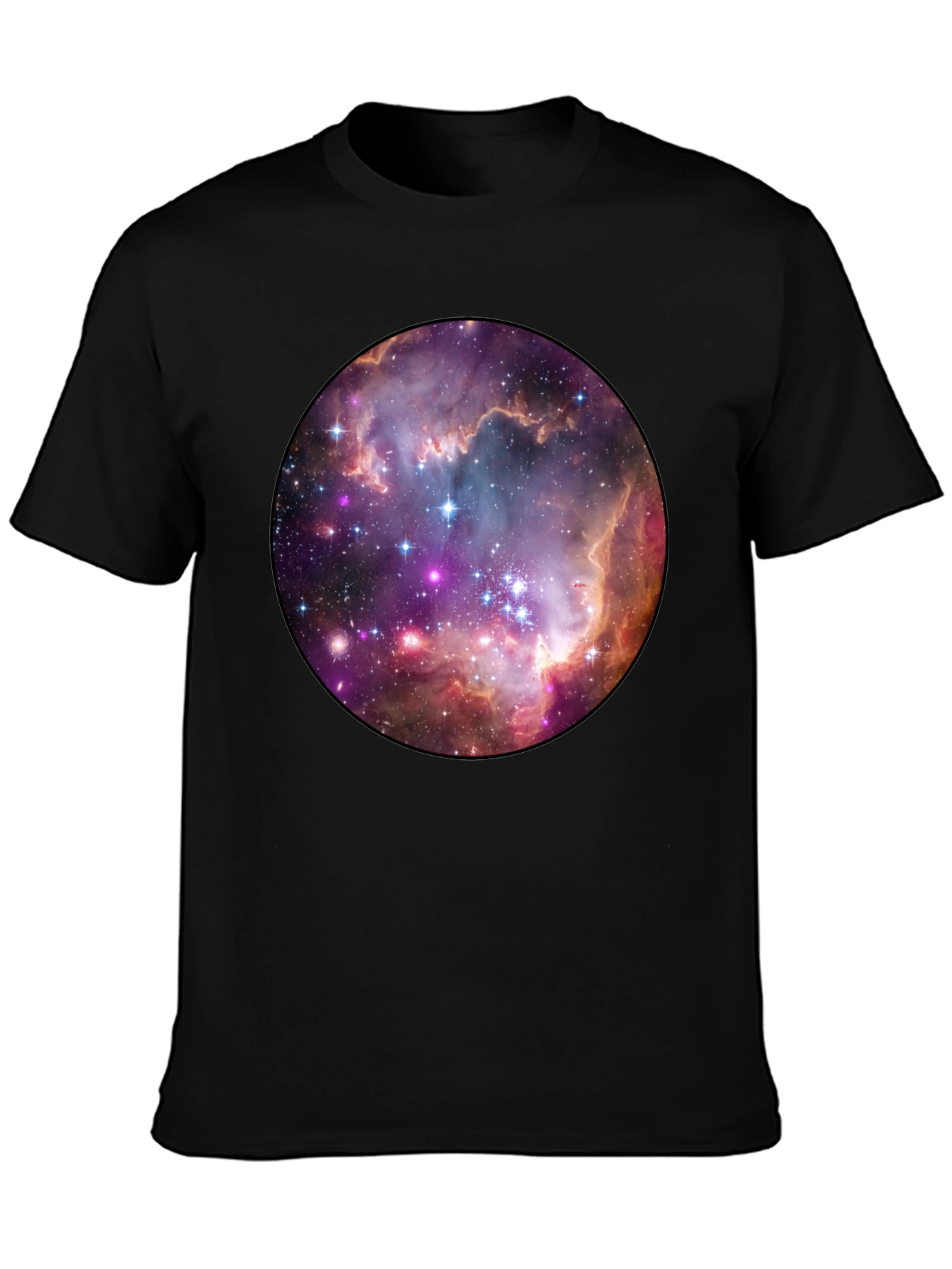 Nebula Space Print Black T-Shirt