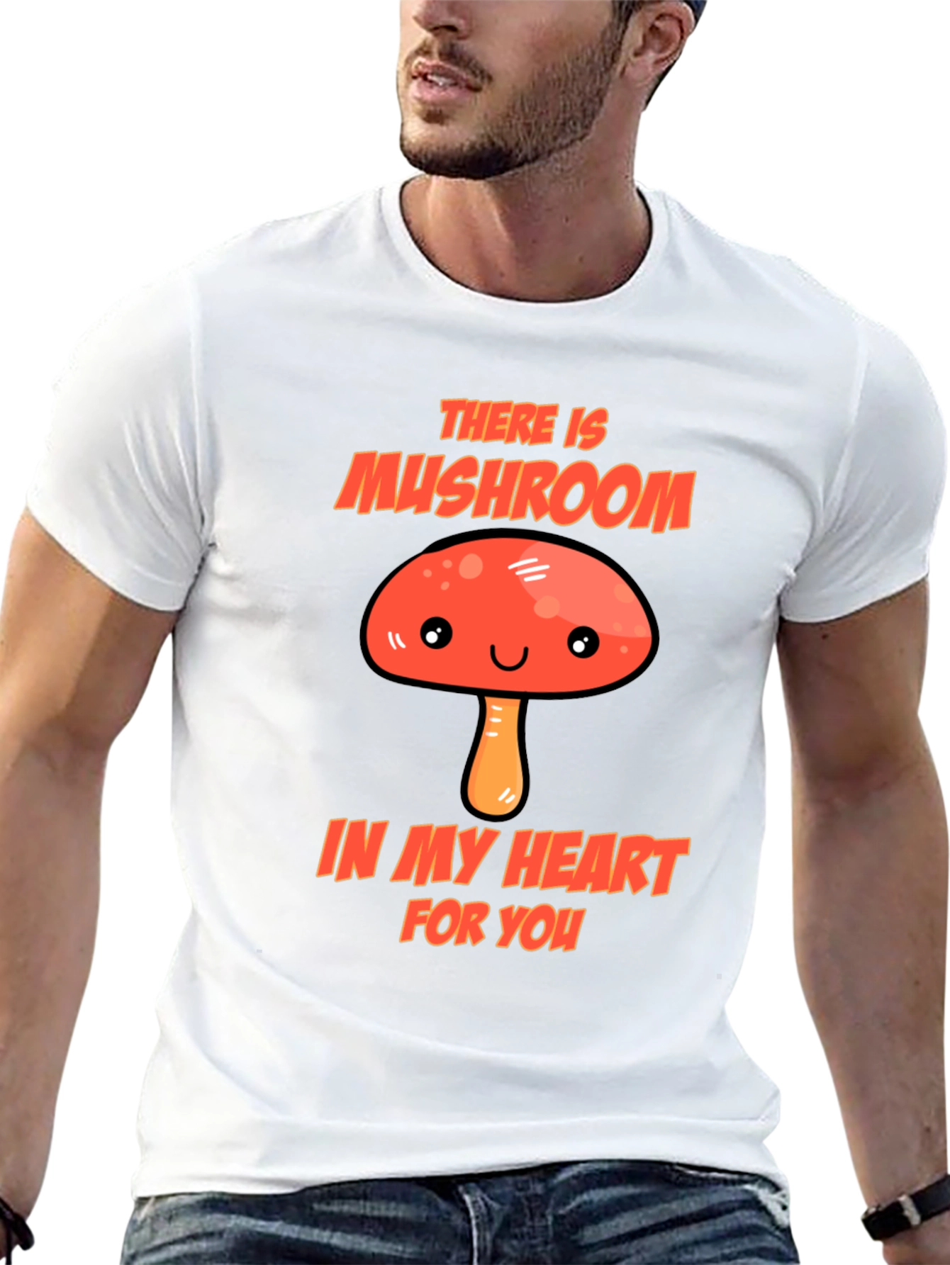Mushroom Heart Graphic T-Shirt - Funny Valentines Day Gift