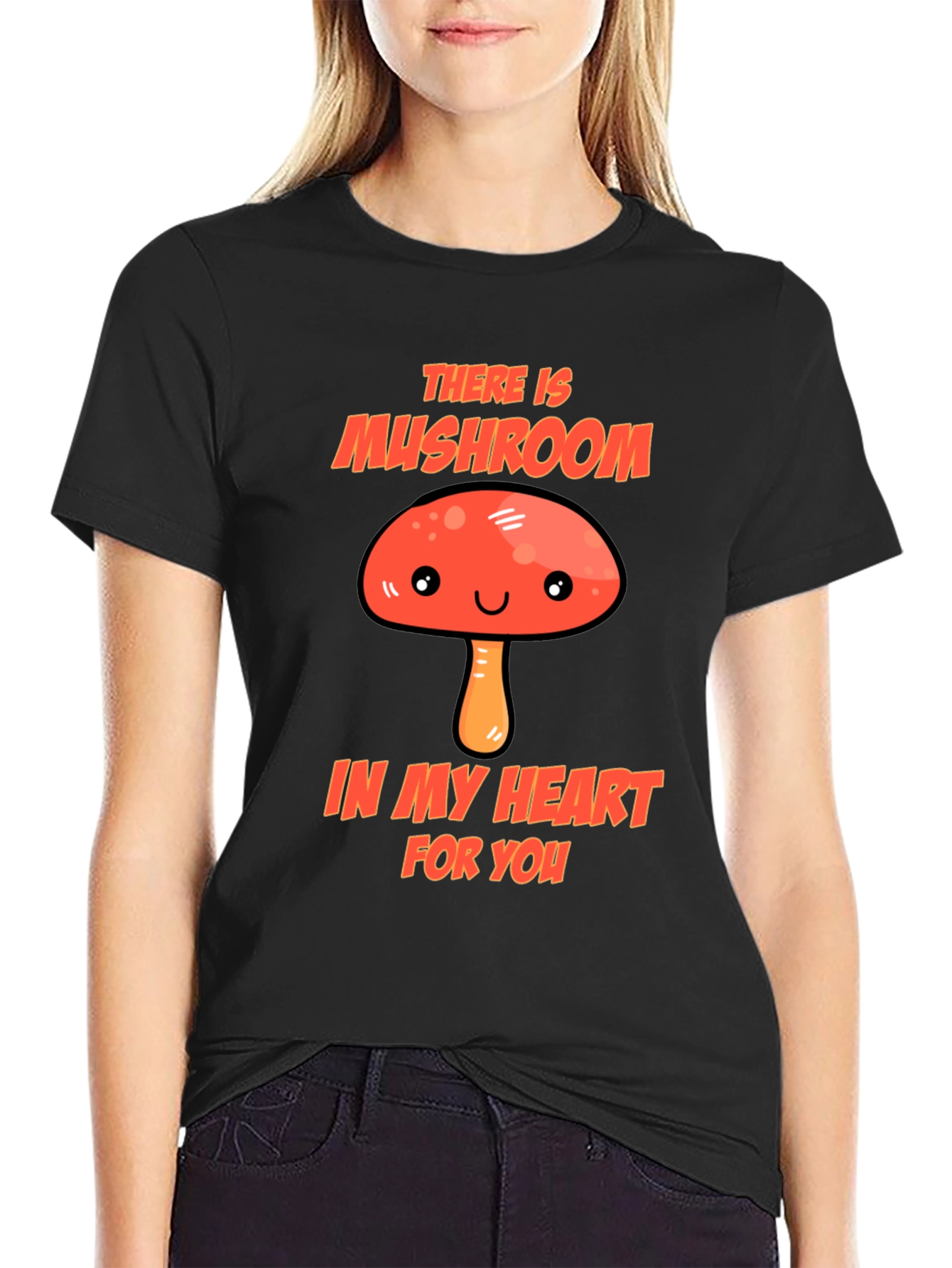 Mushroom Heart Graphic T-Shirt - Funny Valentines Day Gift