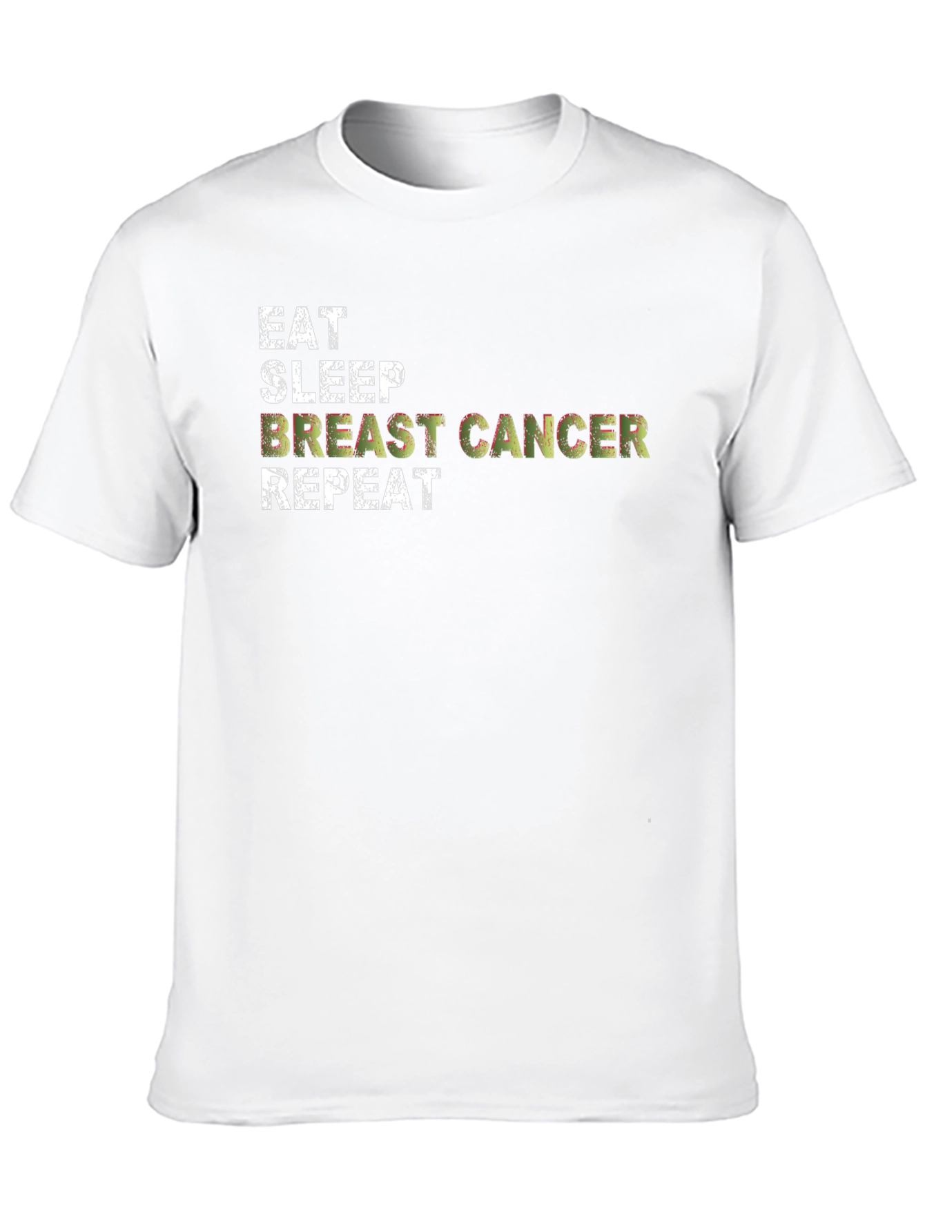Eat Sleep Breast Cancer Repeat Black T-Shirt
