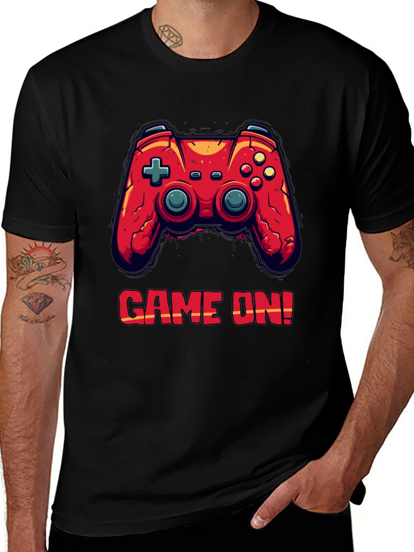 Game On Black T-Shirt - Gamer Style