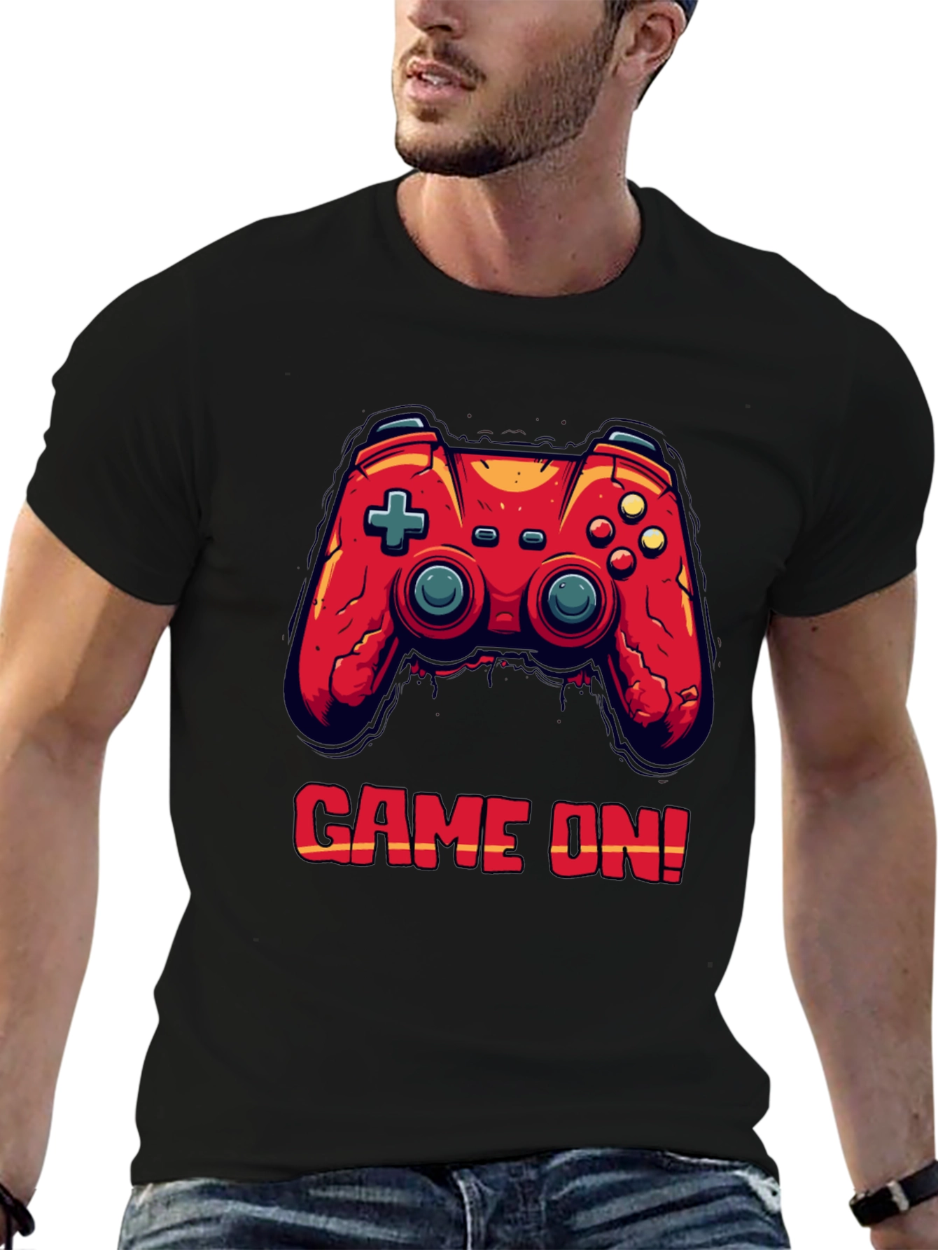 Game On Black T-Shirt - Gamer Style