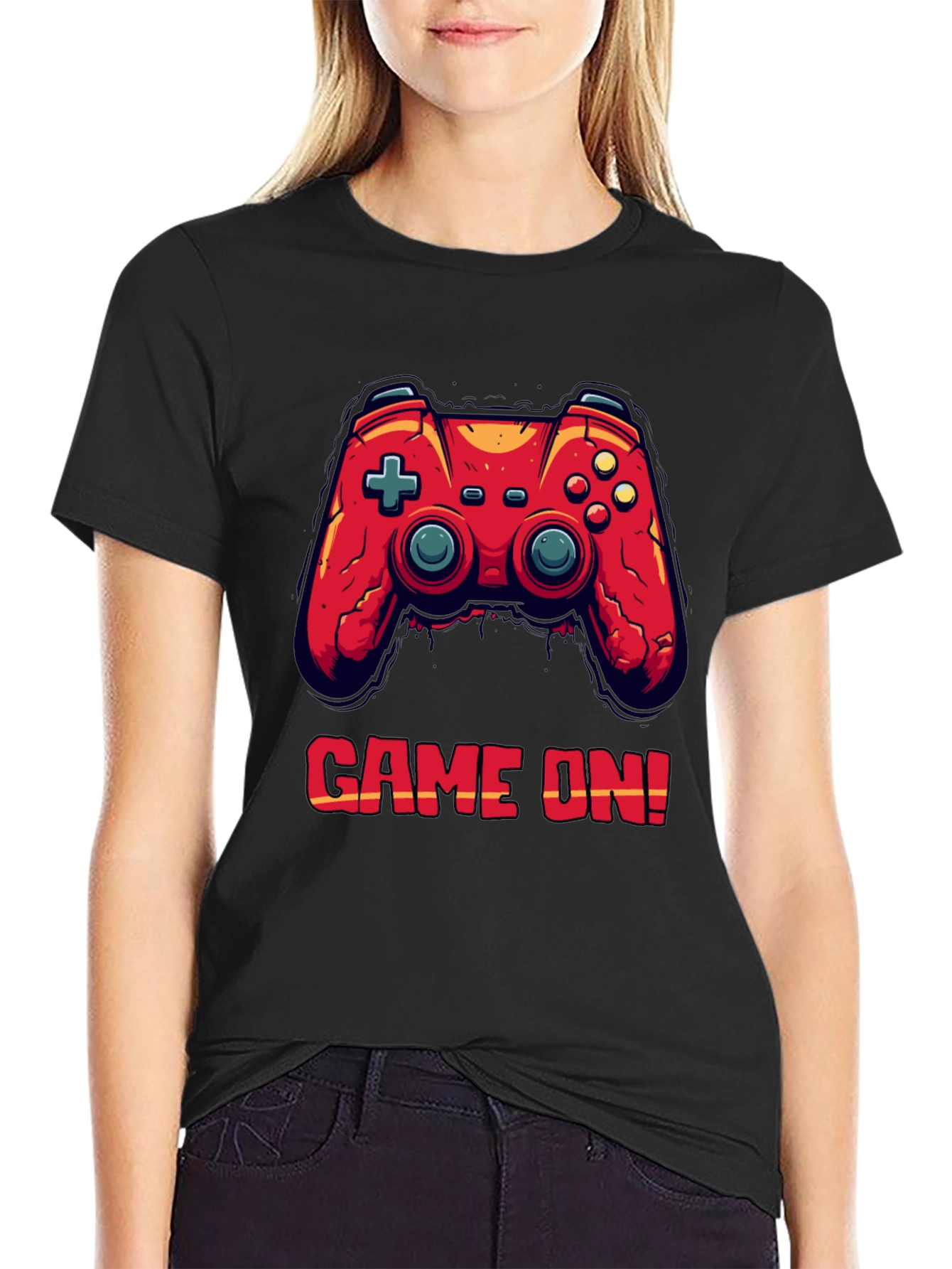 Game On Black T-Shirt - Gamer Style