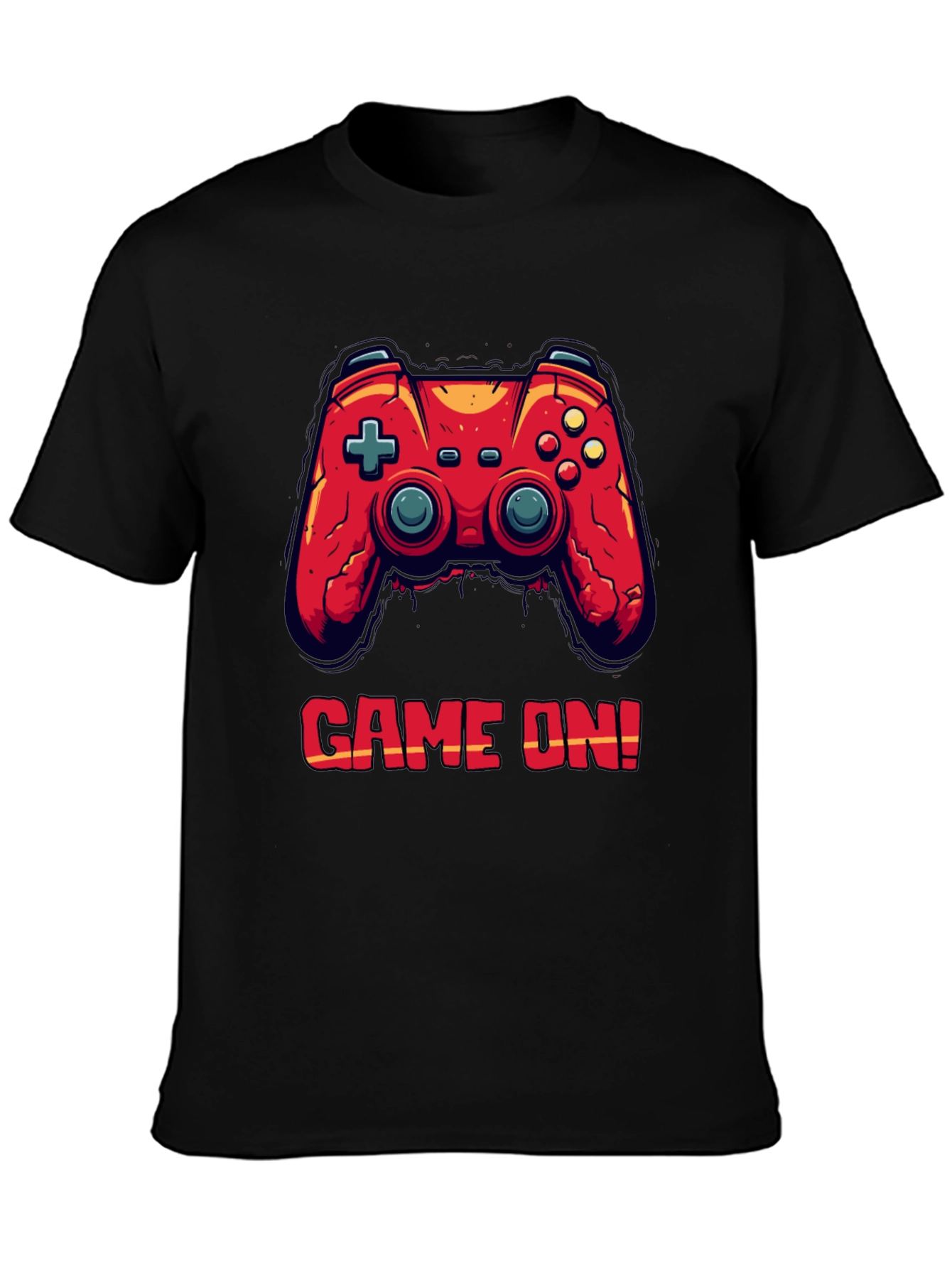 Game On Black T-Shirt - Gamer Style