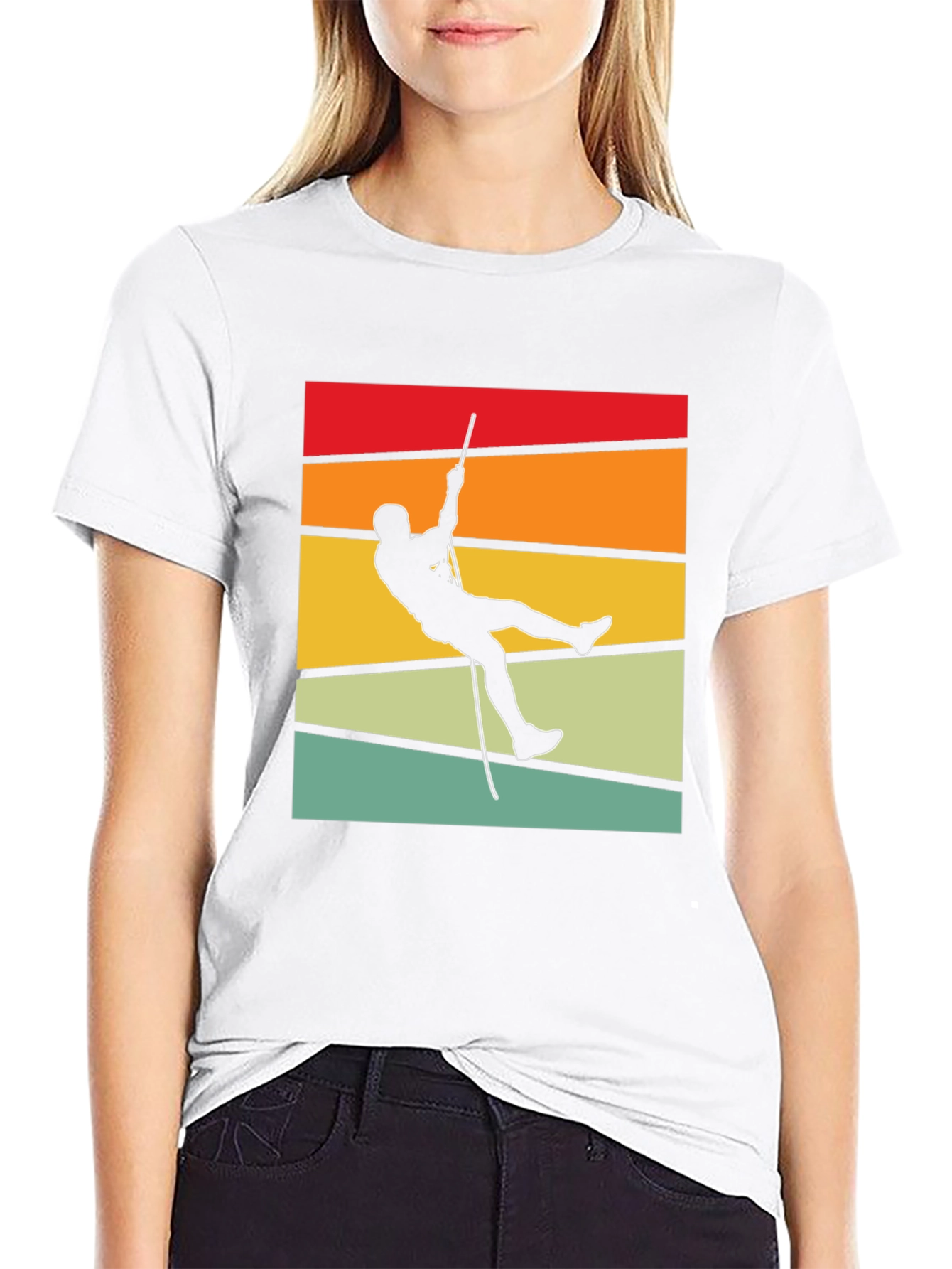 Retro Climber Graphic Tee - Black Cotton T-Shirt