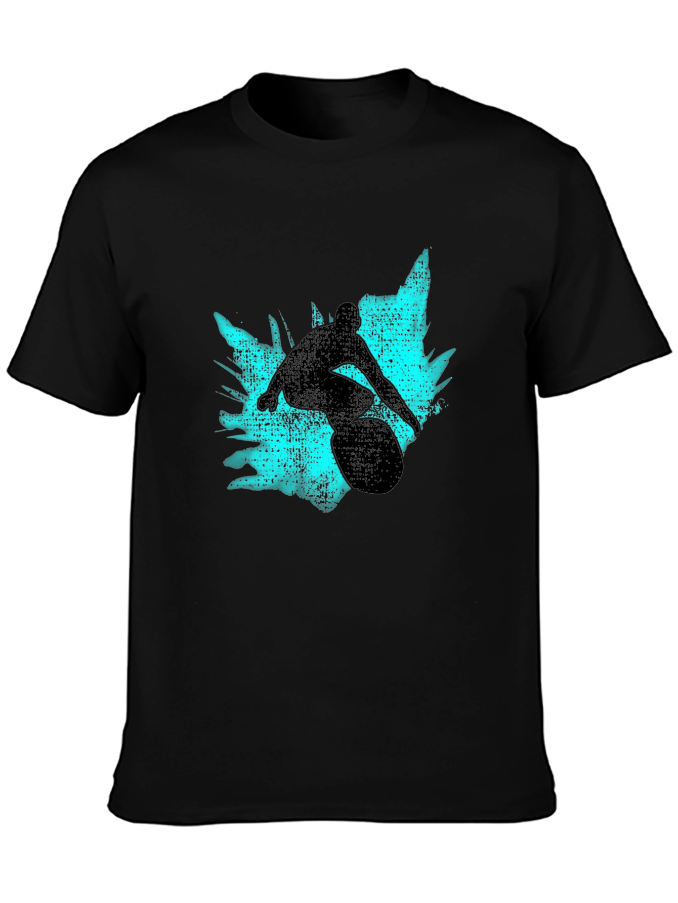 Surfer Silhouette Graphic Tee - Black