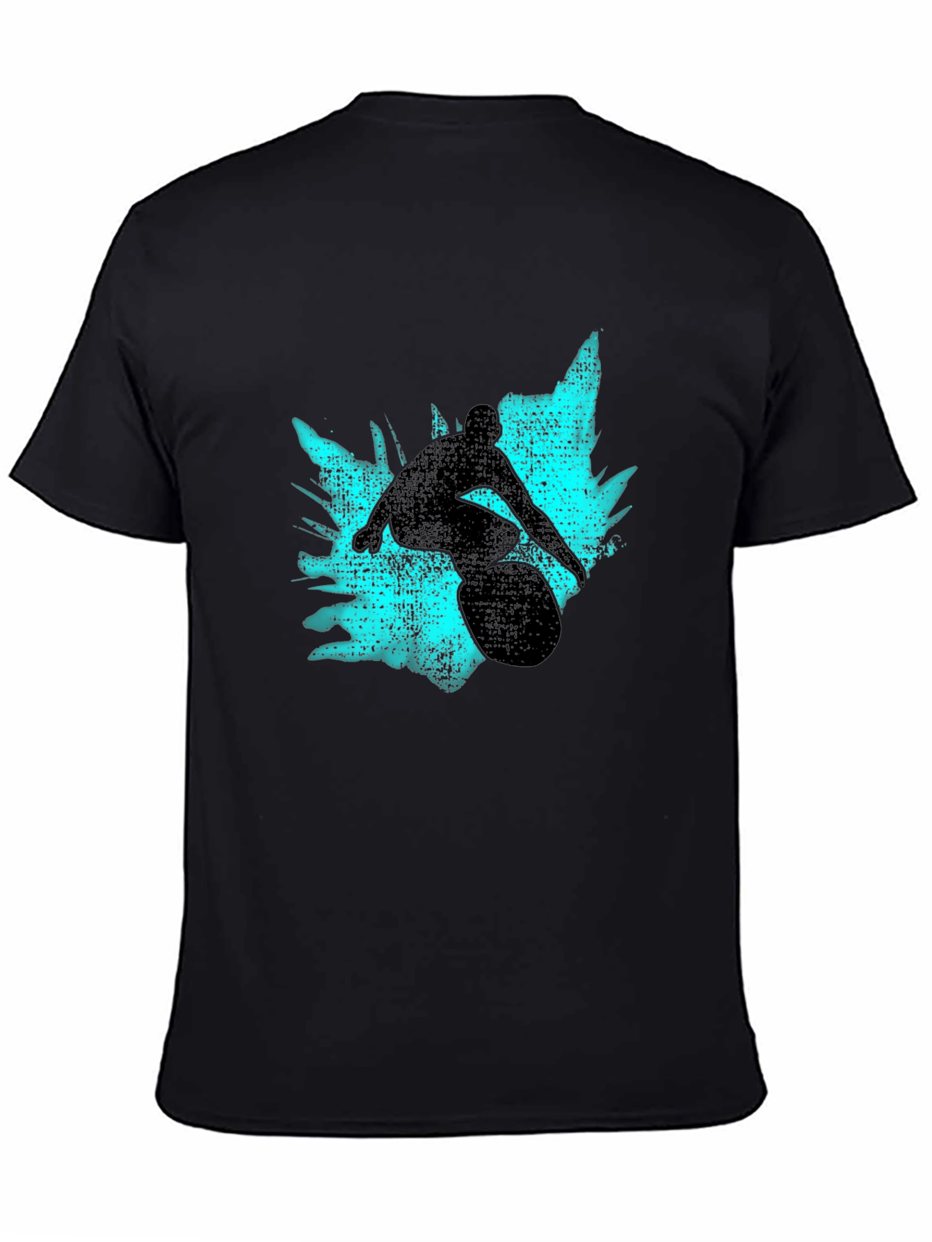 Surfer Silhouette Graphic Tee - Black
