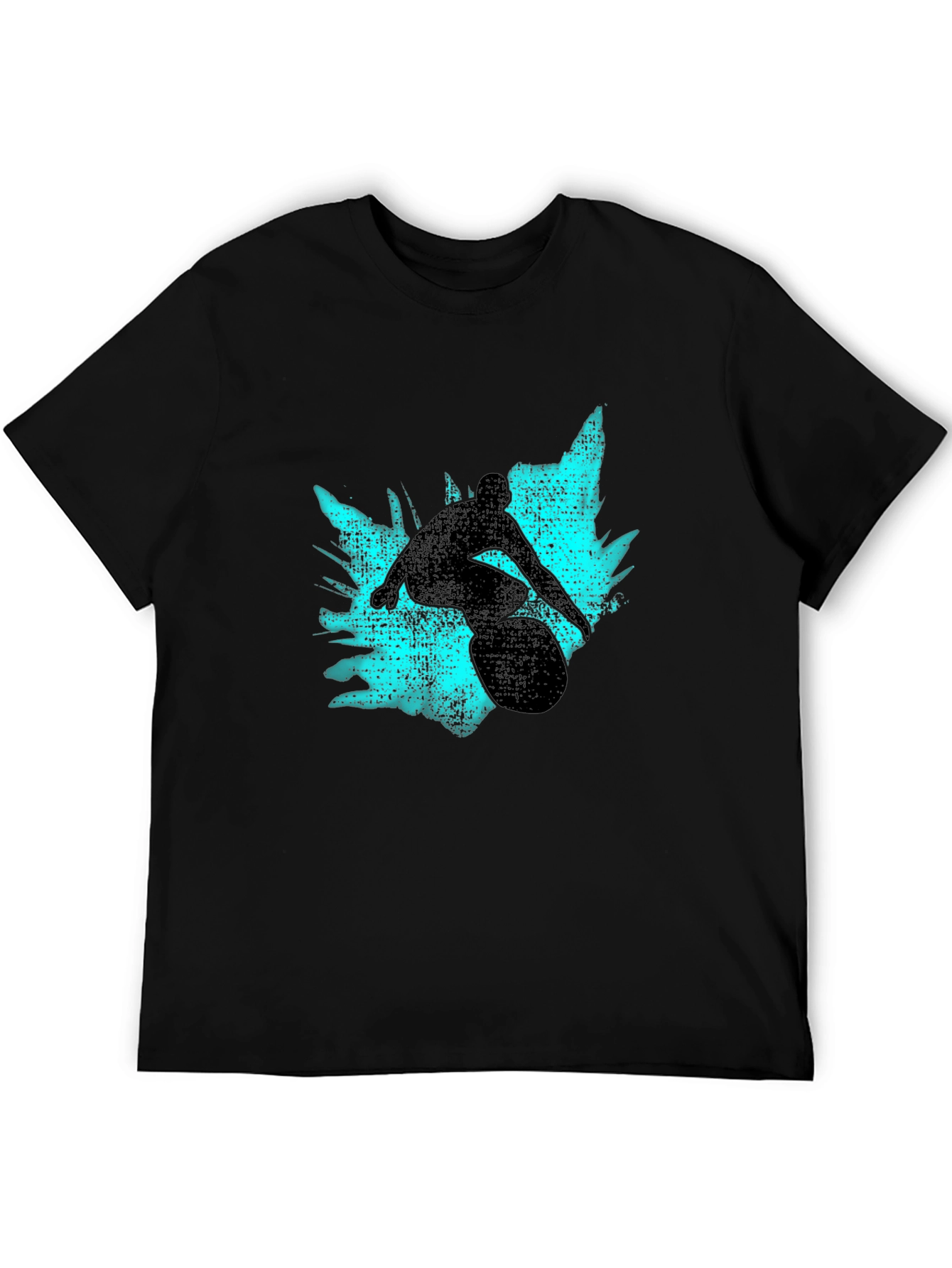 Surfer Silhouette Graphic Tee - Black