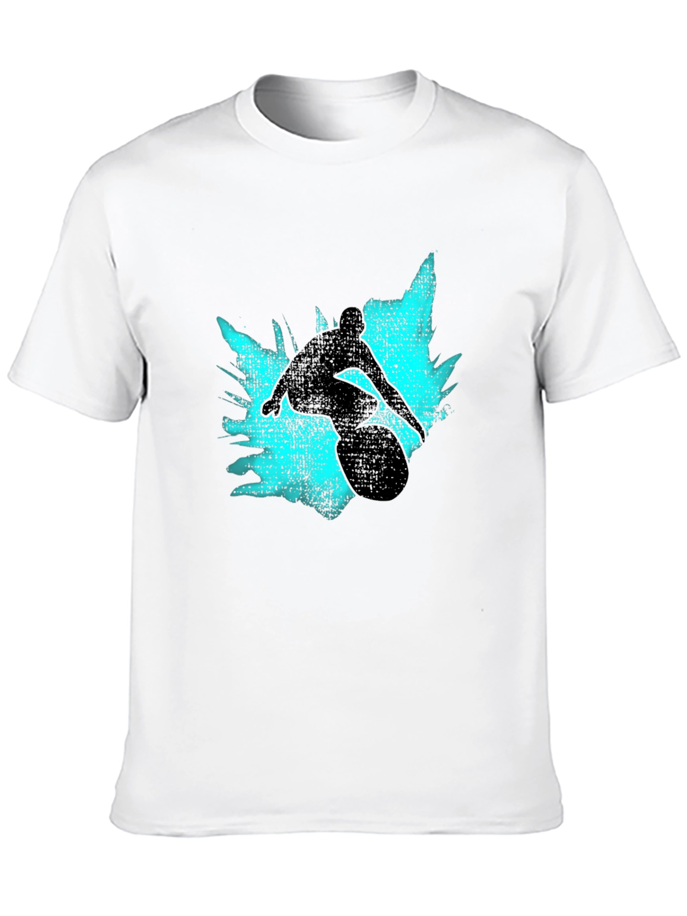 Surfer Silhouette Graphic Tee - Black