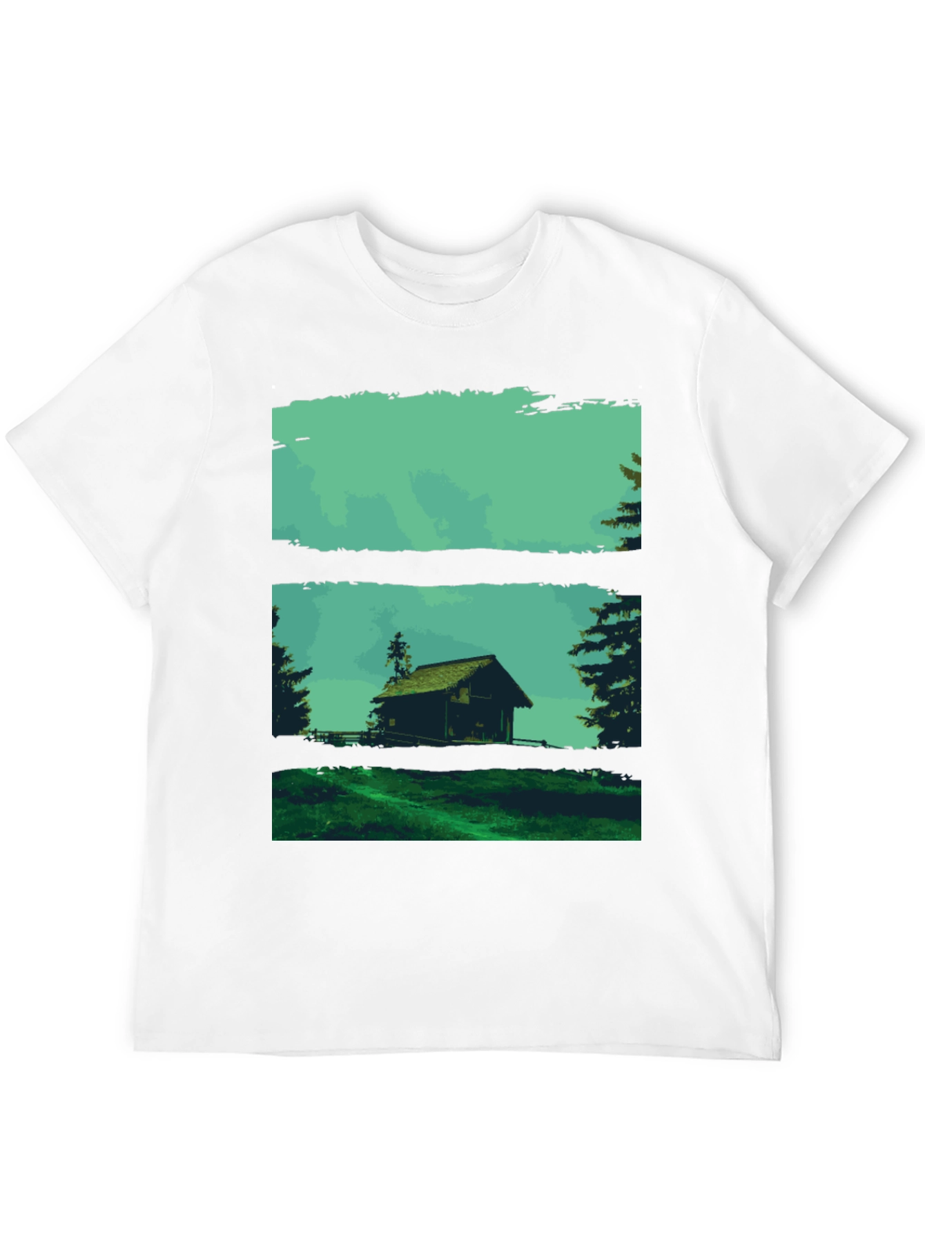 Nature Cabin Graphic Tee - Mens Black T-Shirt