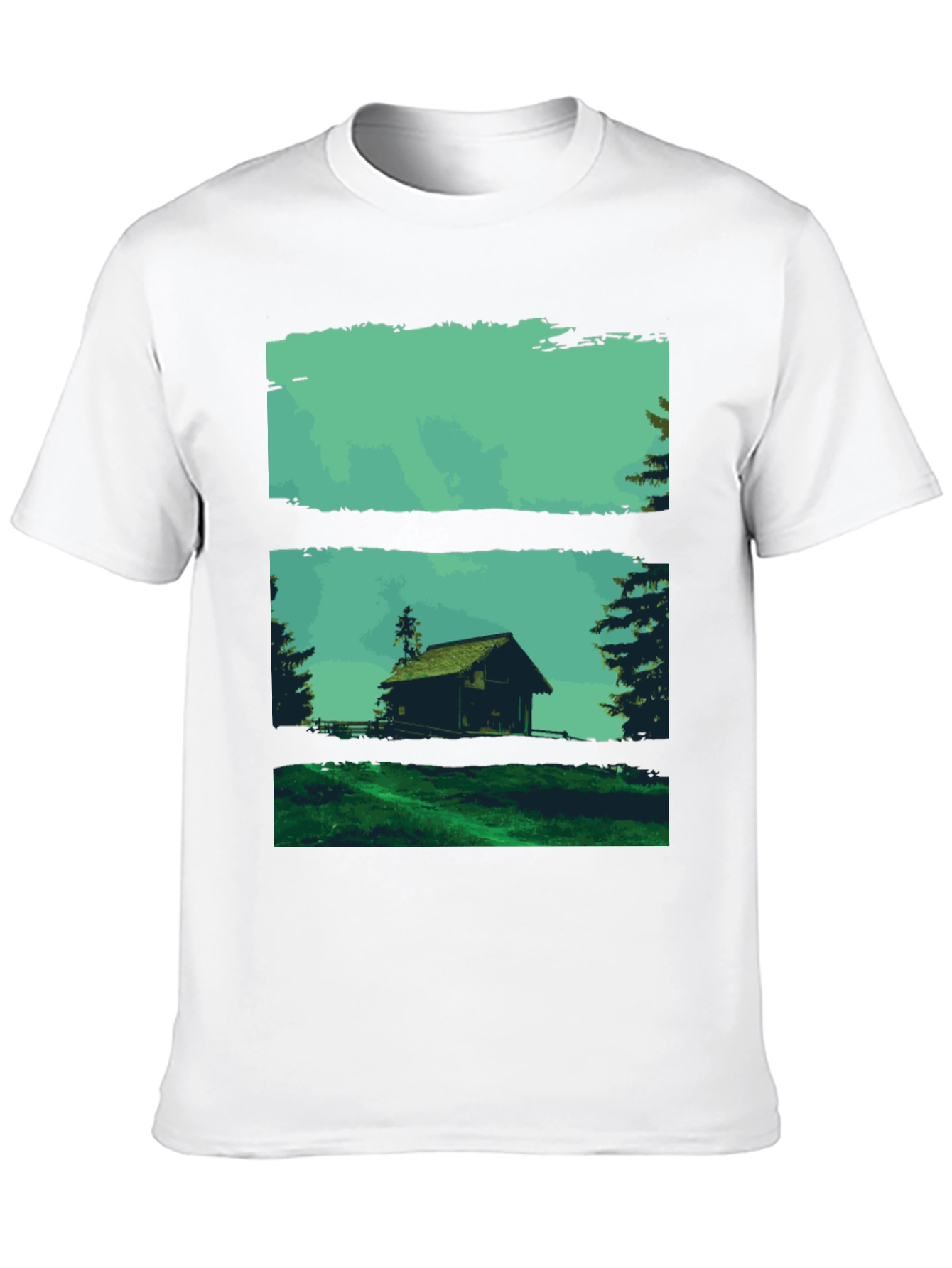 Nature Cabin Graphic Tee - Mens Black T-Shirt