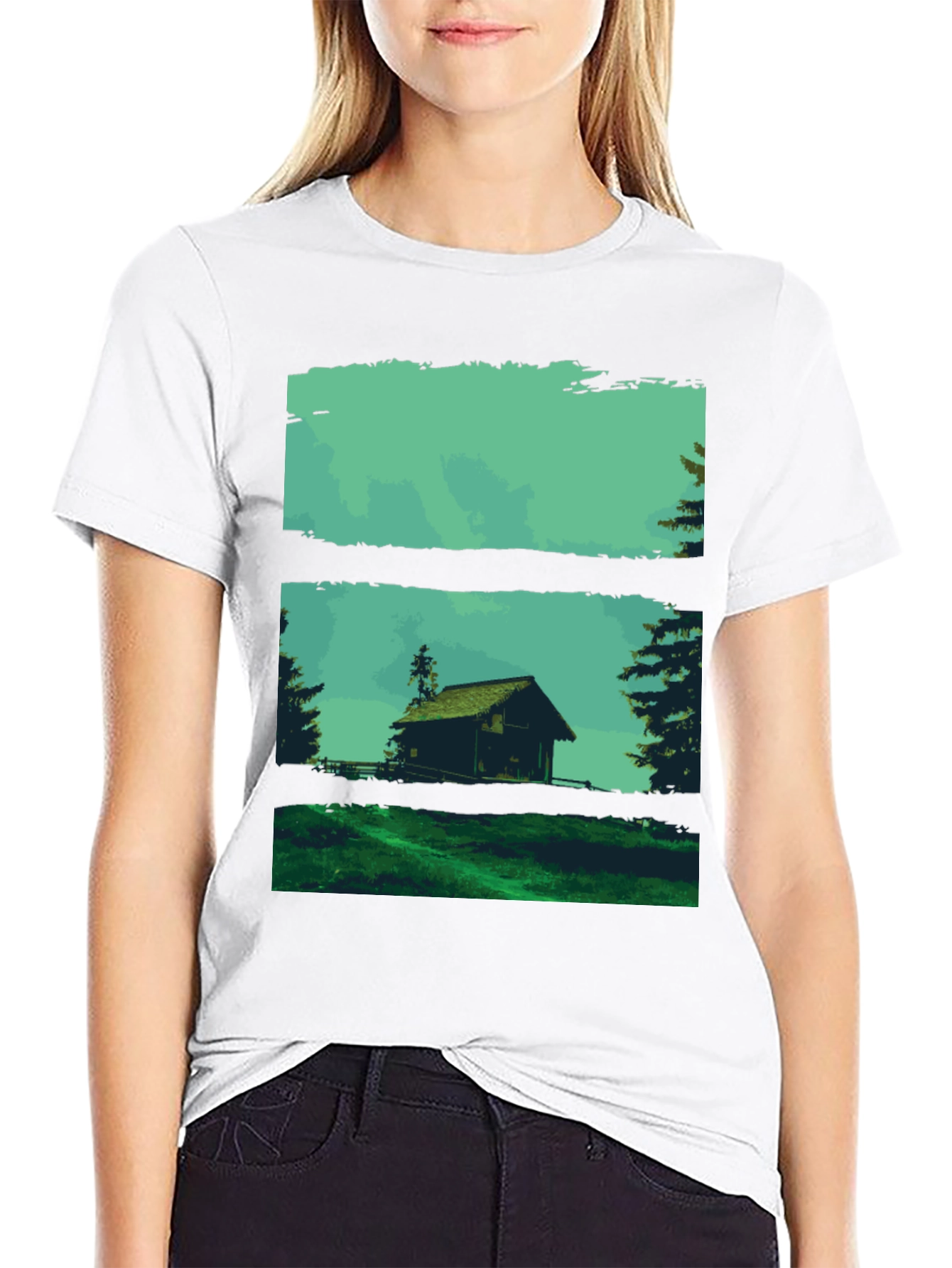 Nature Cabin Graphic Tee - Mens Black T-Shirt
