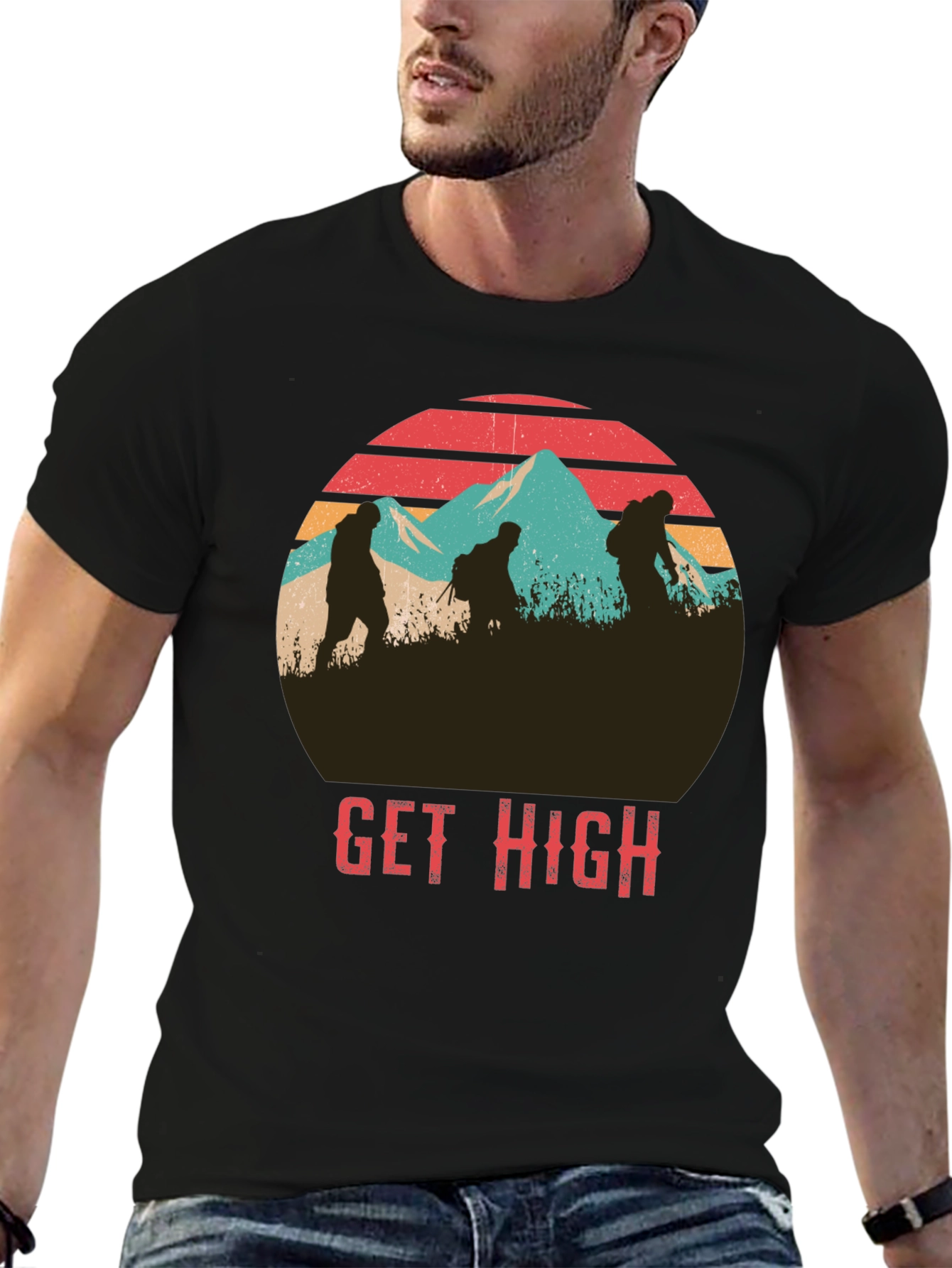 Get High Hiking Graphic T-Shirt