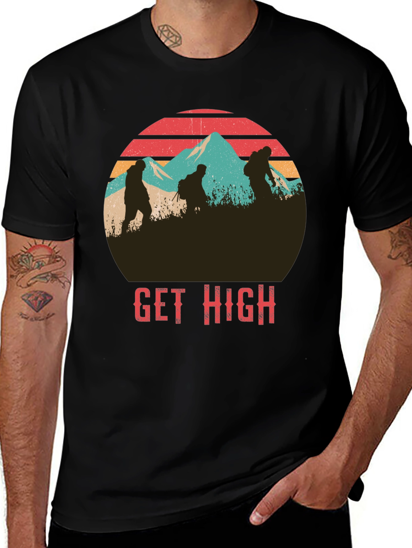 Get High Hiking Graphic T-Shirt