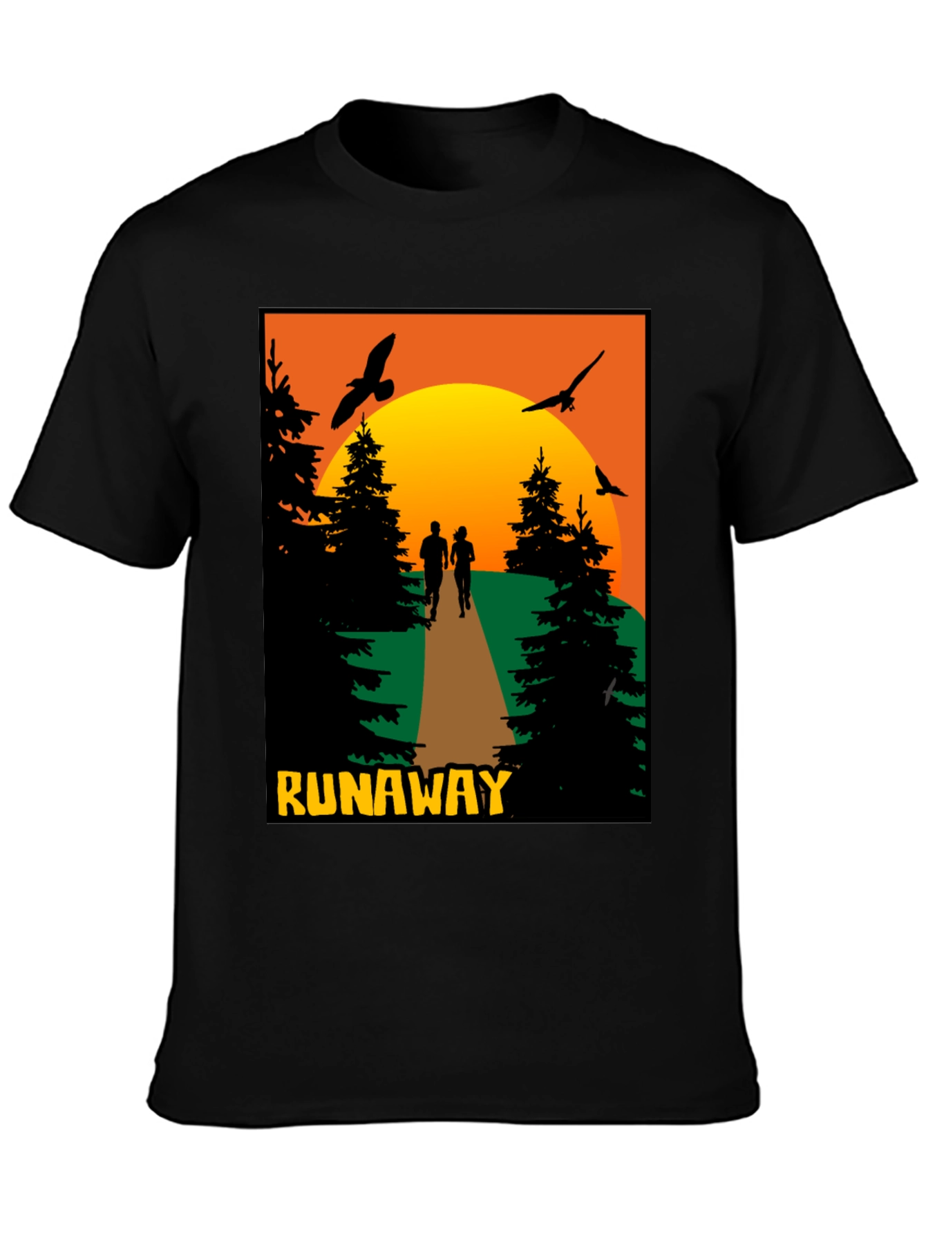 Runaway Sunset Graphic Tee - Nature Adventure Shirt