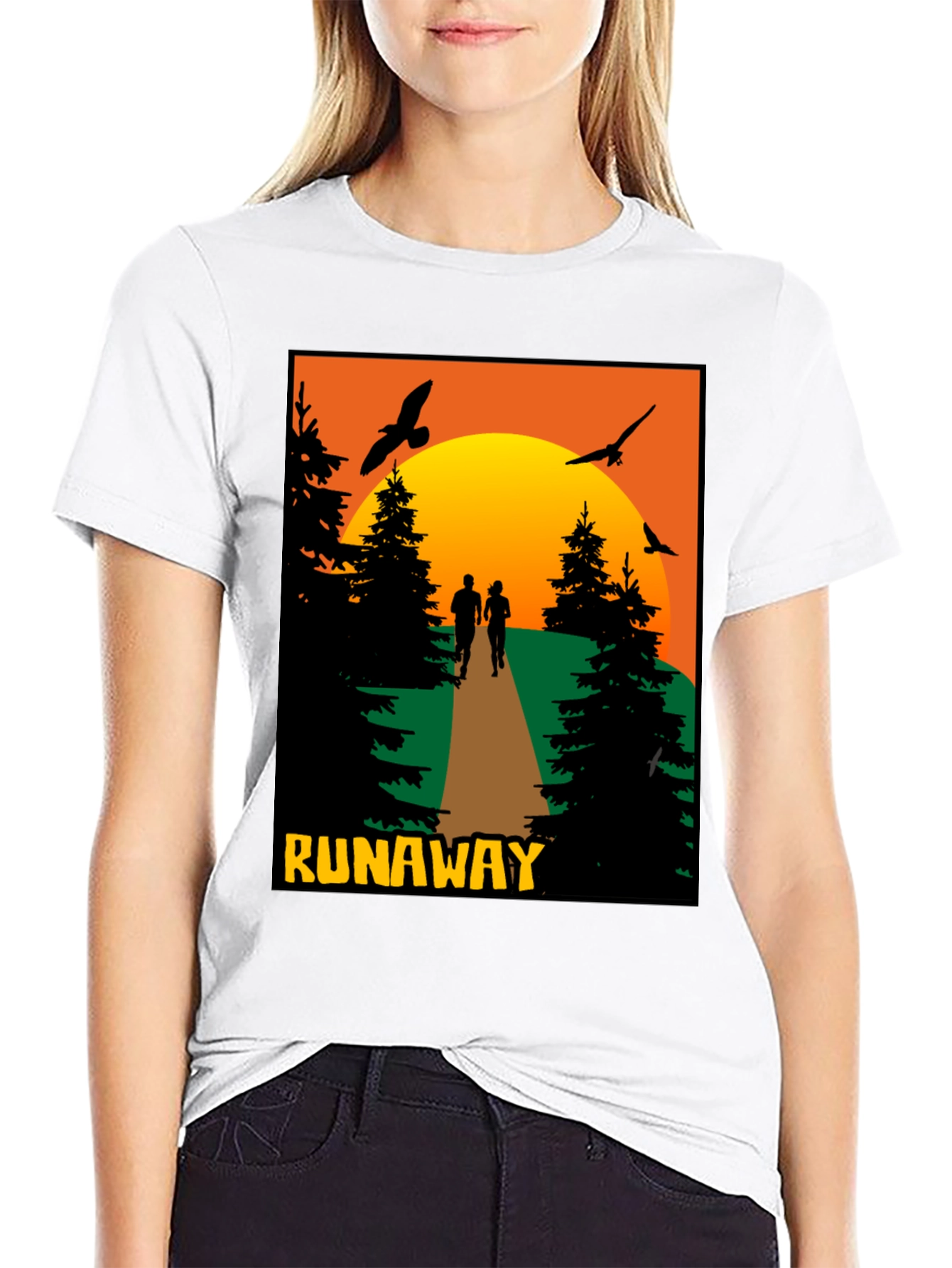 Runaway Sunset Graphic Tee - Nature Adventure Shirt